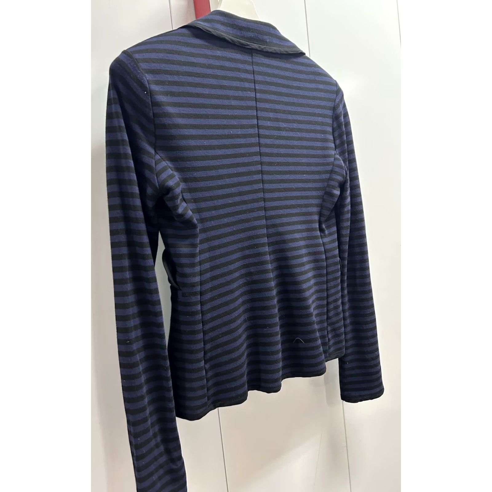 Vintage VINTAGE Ella Moss Blue/Black Striped ButtonUp Business Jacket Blazer Women XS Pockets USA Made Size XS / US 0-2 / IT 36-38 - 4 Thumbnail