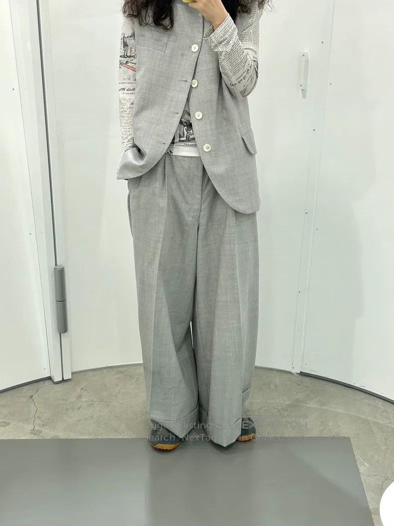 Comme des Garcons Comme Des Garcons size S Light gray wool wide-leg pants Size 24" / US 00 / IT 34 - 4 Thumbnail
