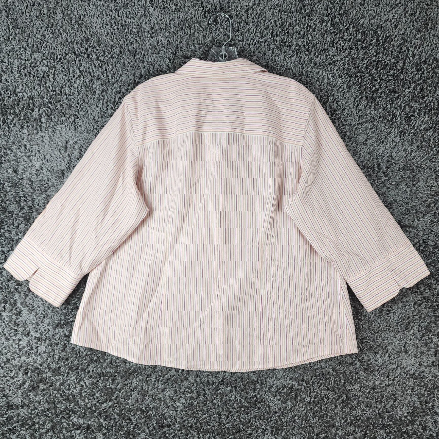 Vintage VINTAGE Chico's Pink Striped Button-Up Shirt Women Size 3 Size XS / US 0-2 / IT 36-38 - 5 Thumbnail