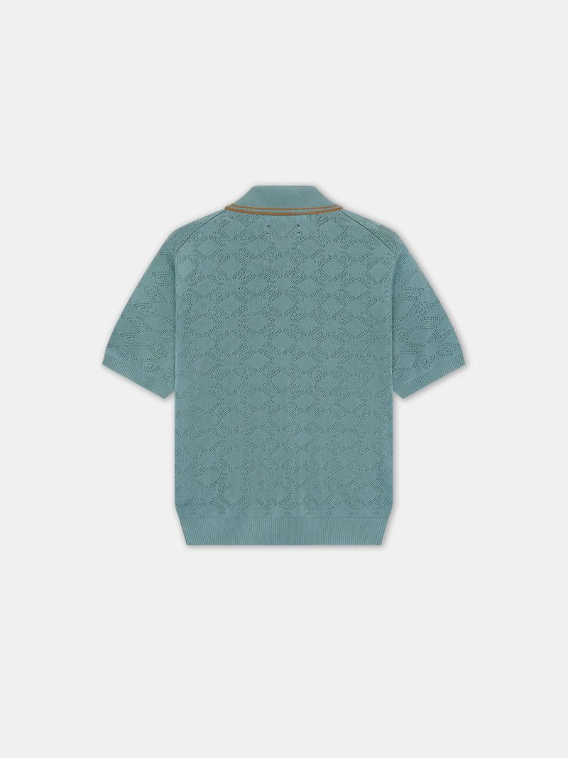 Amiri o1s1wg110526 MA Mesh Polo Shirt in Blue Size US L / EU 52-54 / 3 - 2 Thumbnail