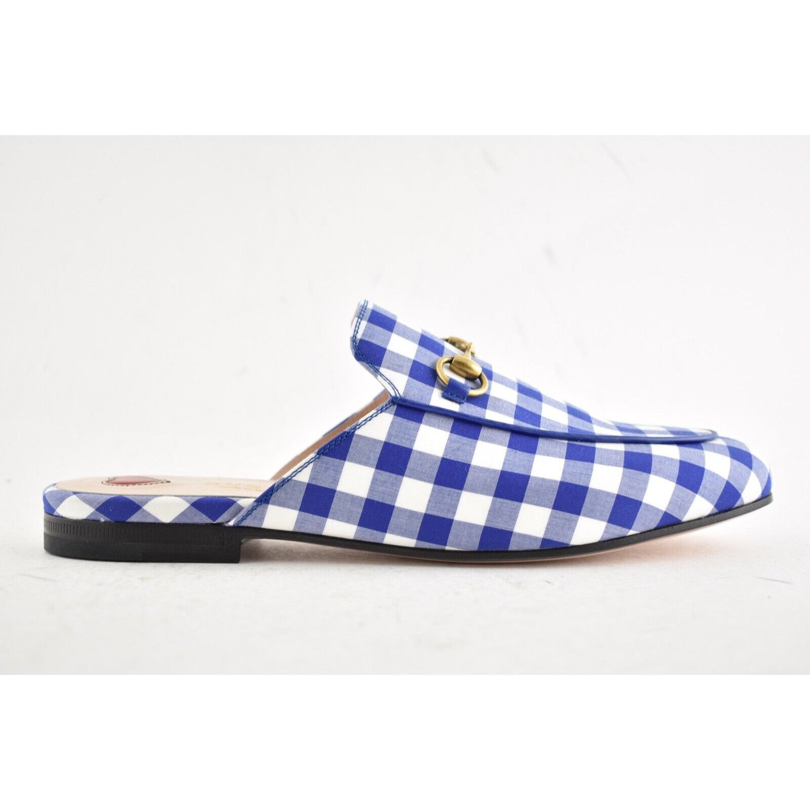 Gucci Gucci Princetown Blue White Plaid Check Slide Loafer Mule Size US 6 / IT 36 - 2 Thumbnail