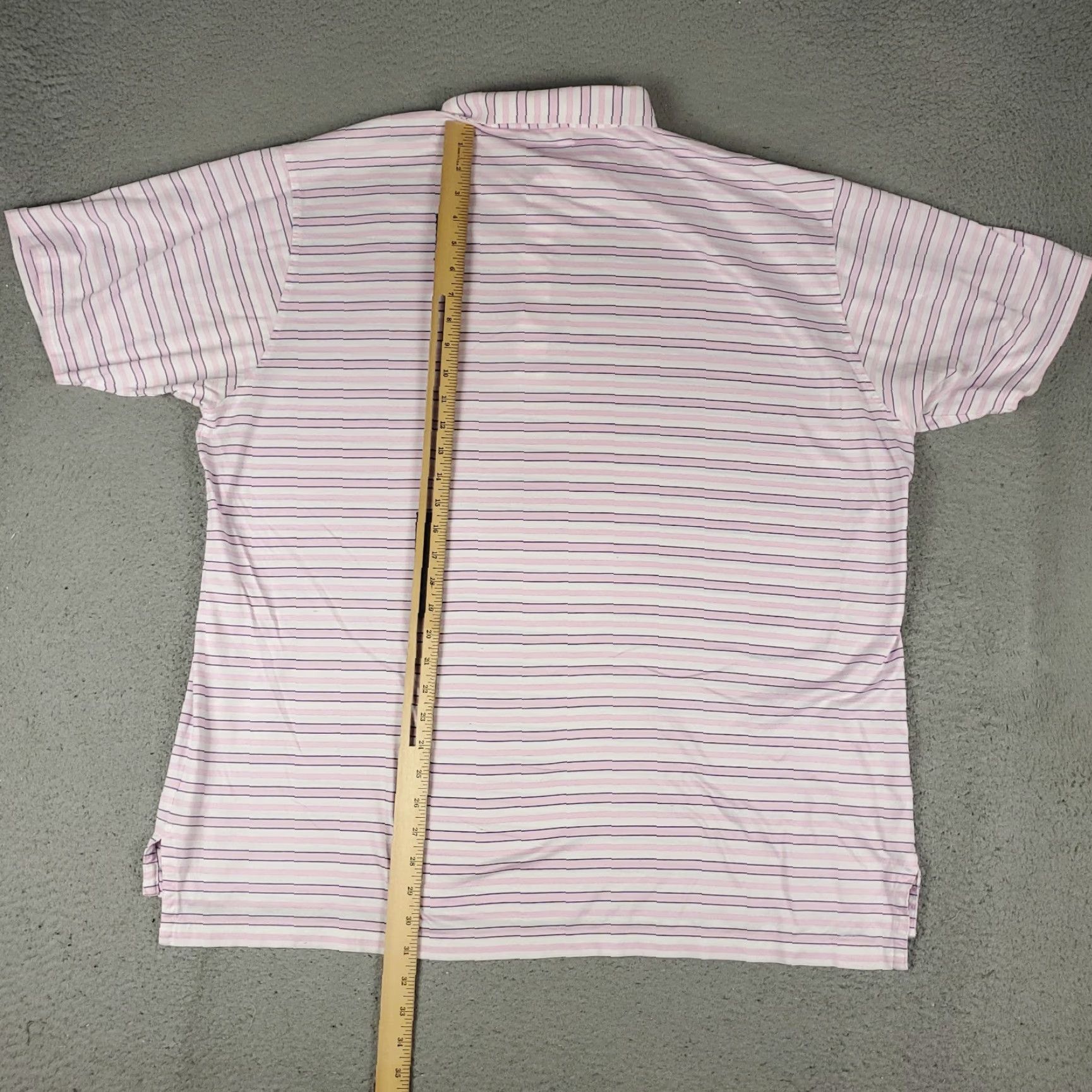 Peter Millar Peter Millar Polo Shirt Mens 2XL Pink Striped Cotton Golf Casual Short Sleeve Size US XXL / EU 58 / 5 - 3 Thumbnail