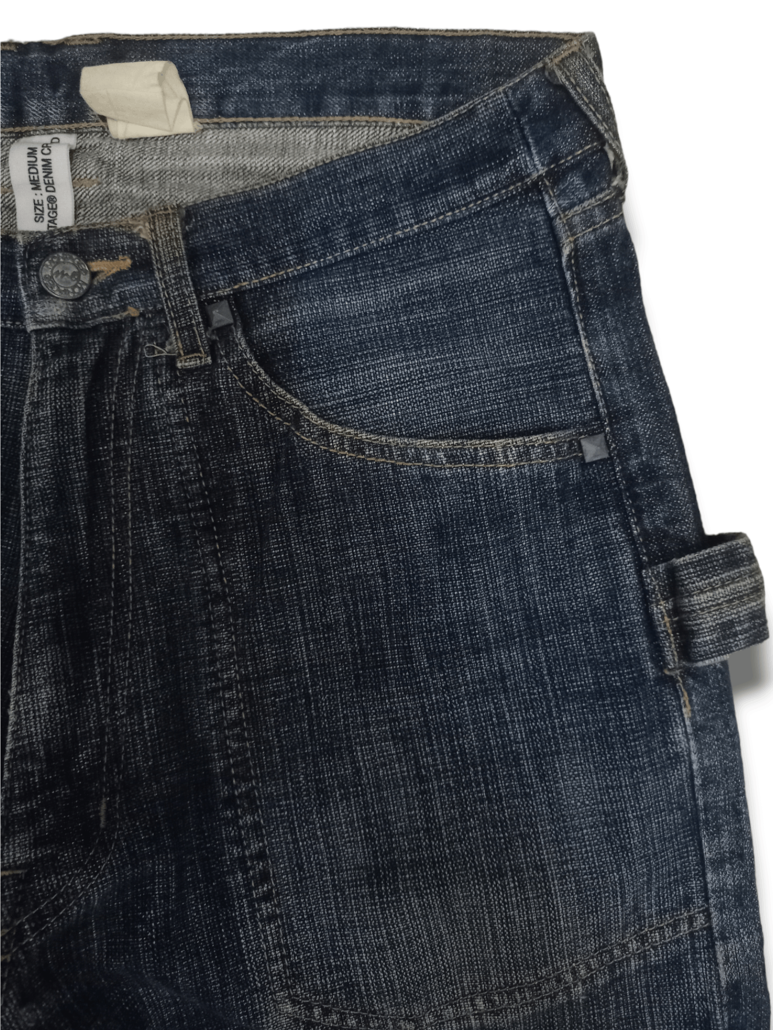 Japanese Brand Vintage MONTAGE DENIM CROWD Baggy Carpenter Denim Pants Size US 29 - 6 Thumbnail