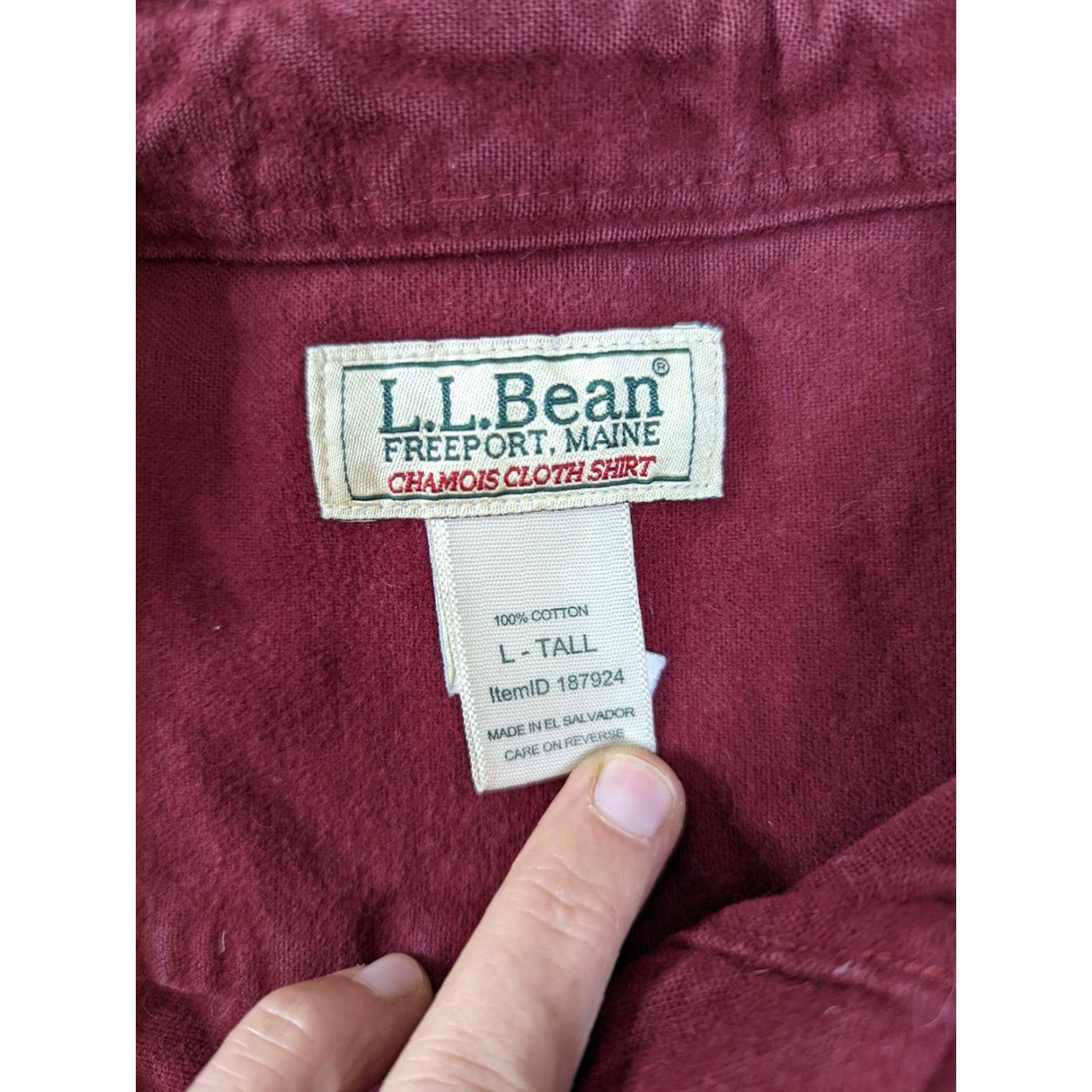 Vintage VINTAGE L.L. Bean Shirt Mens Button-Down Chamois Cloth Button Front LT Tall Large Red Shirt Size US L / EU 52-54 / 3 - 2 Thumbnail