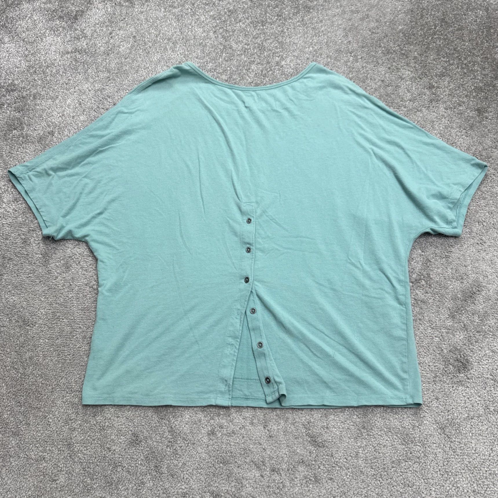 Tek Gear VINTAGE Tek Gear Women's Short Sleeve Yoga Top Medium Aqua Green Activewear Gym Casual Size M / US 6-8 / IT 42-44 - 2 Thumbnail