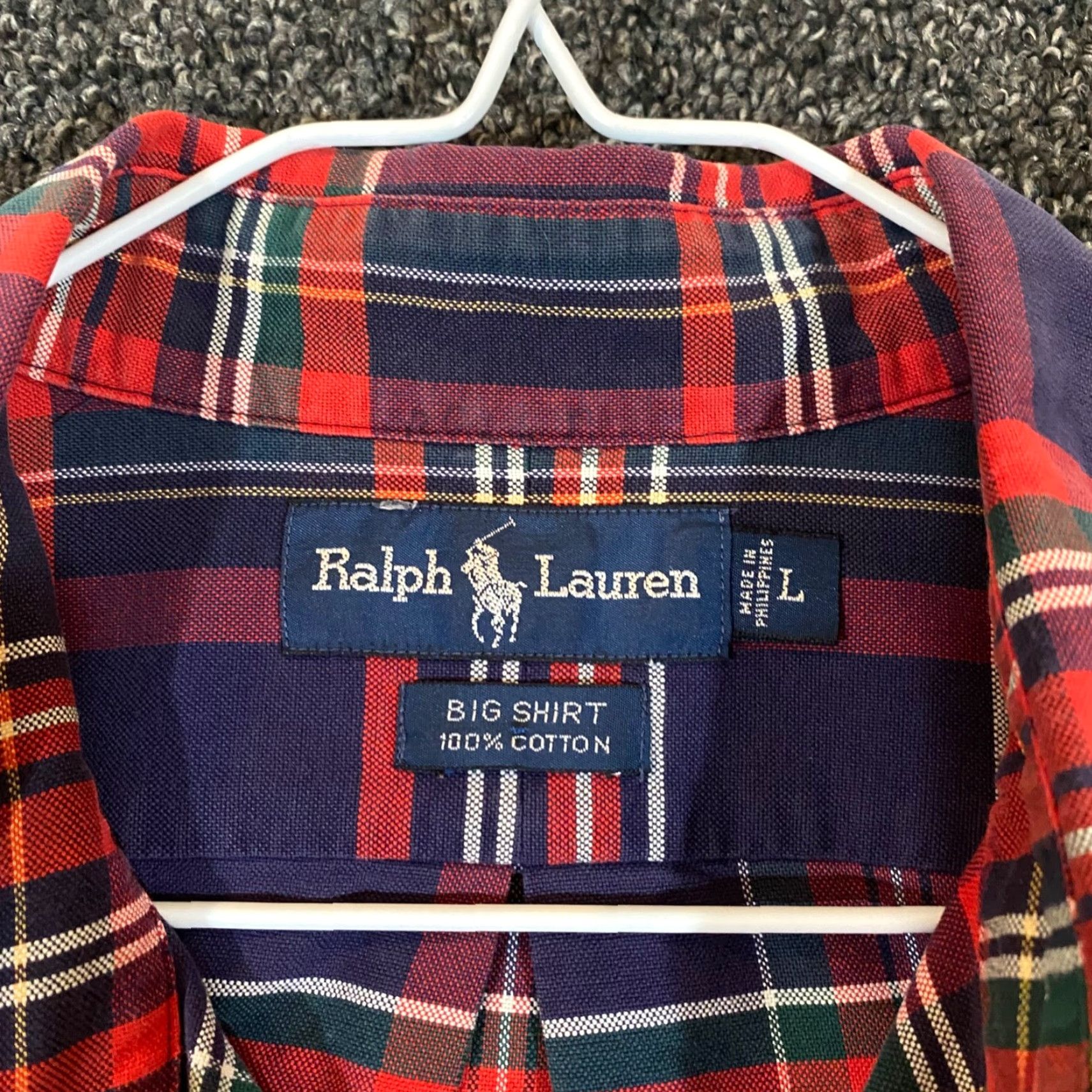 Ralph Lauren RALPH LAUREN Shirt Mens L Red Blue Plaid Button-Down Short Sleeve Big Shirt Size US L / EU 52-54 / 3 - 2 Thumbnail