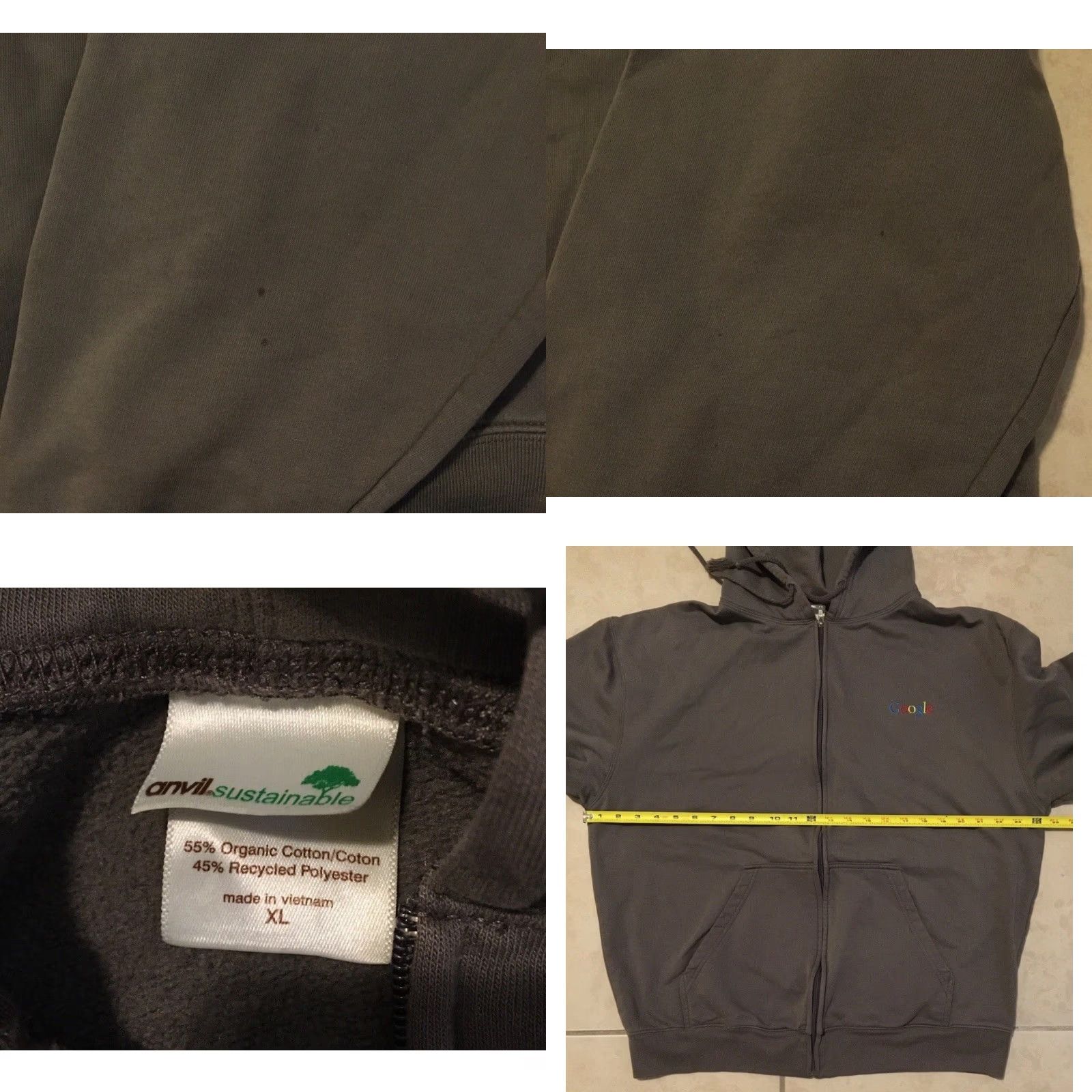 Apple Vtg Google Faded Zip Hoodie XL Internet Software Grunge Apple 90s Y2K Hoodie Mens XL Gray JP003 Size US XL / EU 56 / 4 - 9 Thumbnail