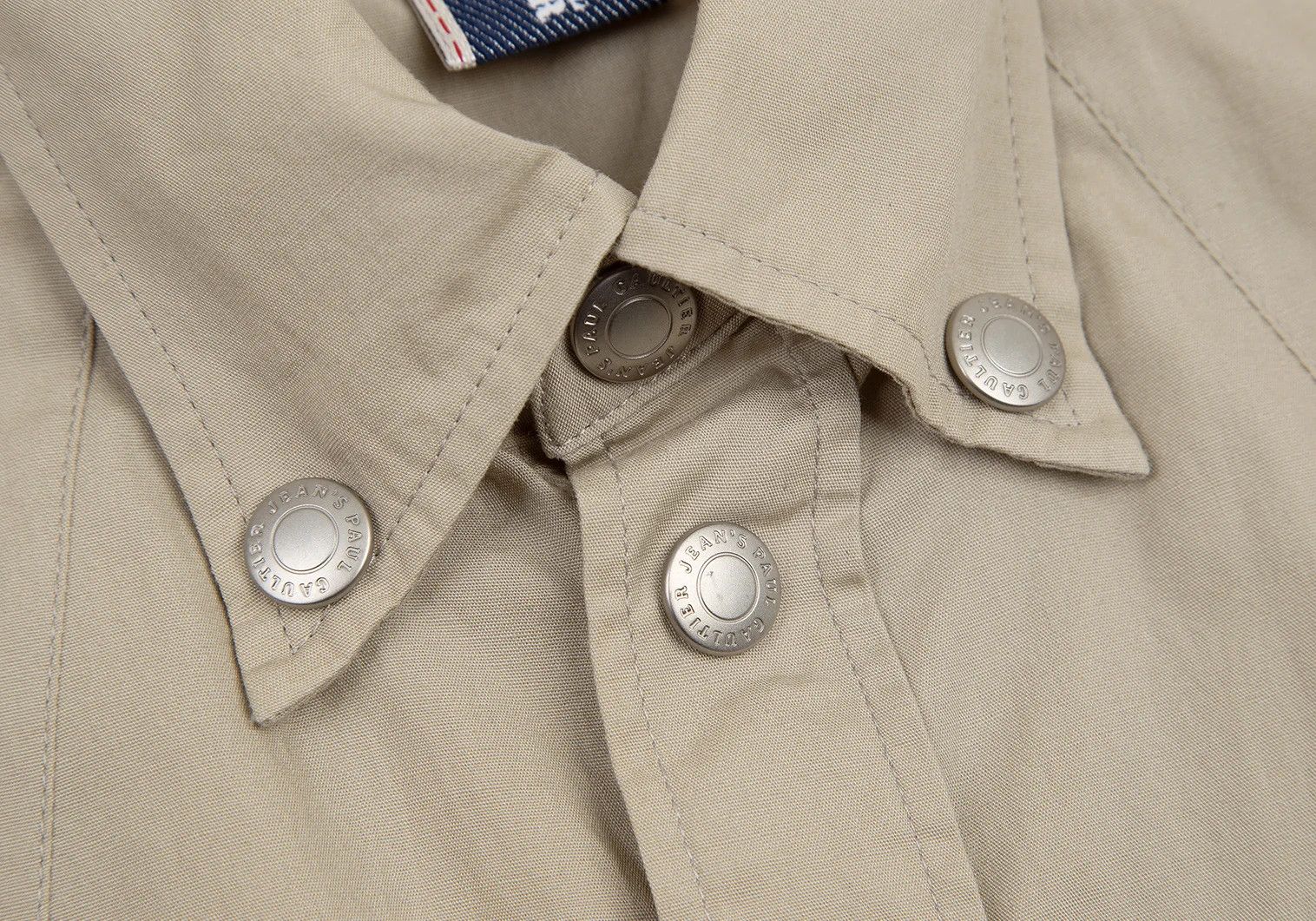Jean Paul Gaultier Cotton Short Sleeve Military Shirt in Beige, Size 48 Size US M / EU 48-50 / 2 - 5 Thumbnail