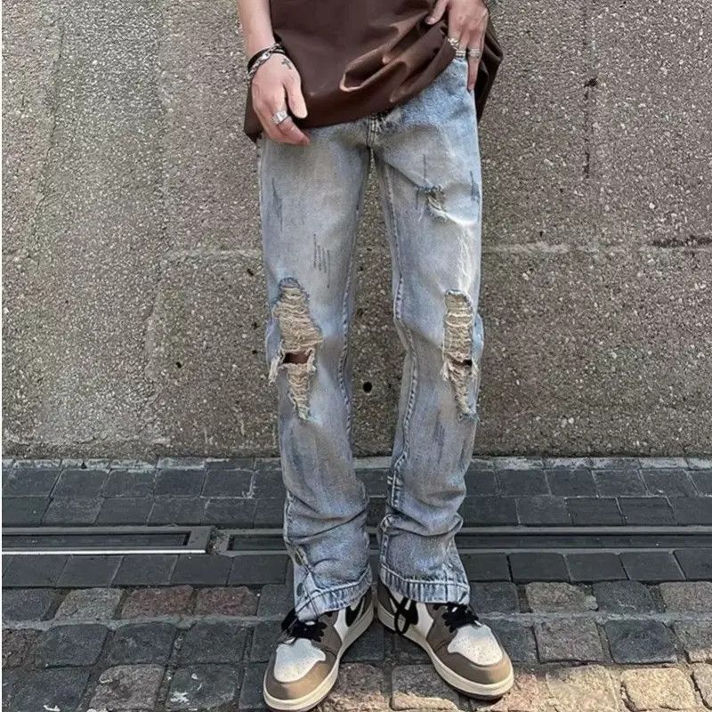 Japanese Brand Retro high street ripped hip-hop jeans Size US 32 / EU 48 - 1 Thumbnail