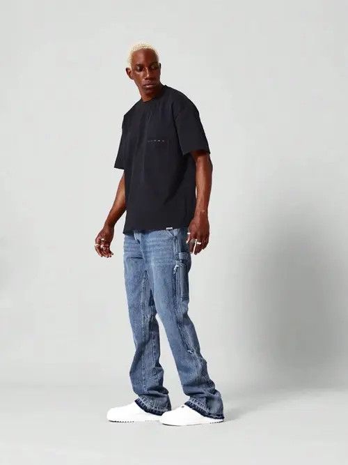 Japanese Brand × Vintage Stacked Workwear Skinny Jeans Size US 34 / EU 50 - 2 Thumbnail