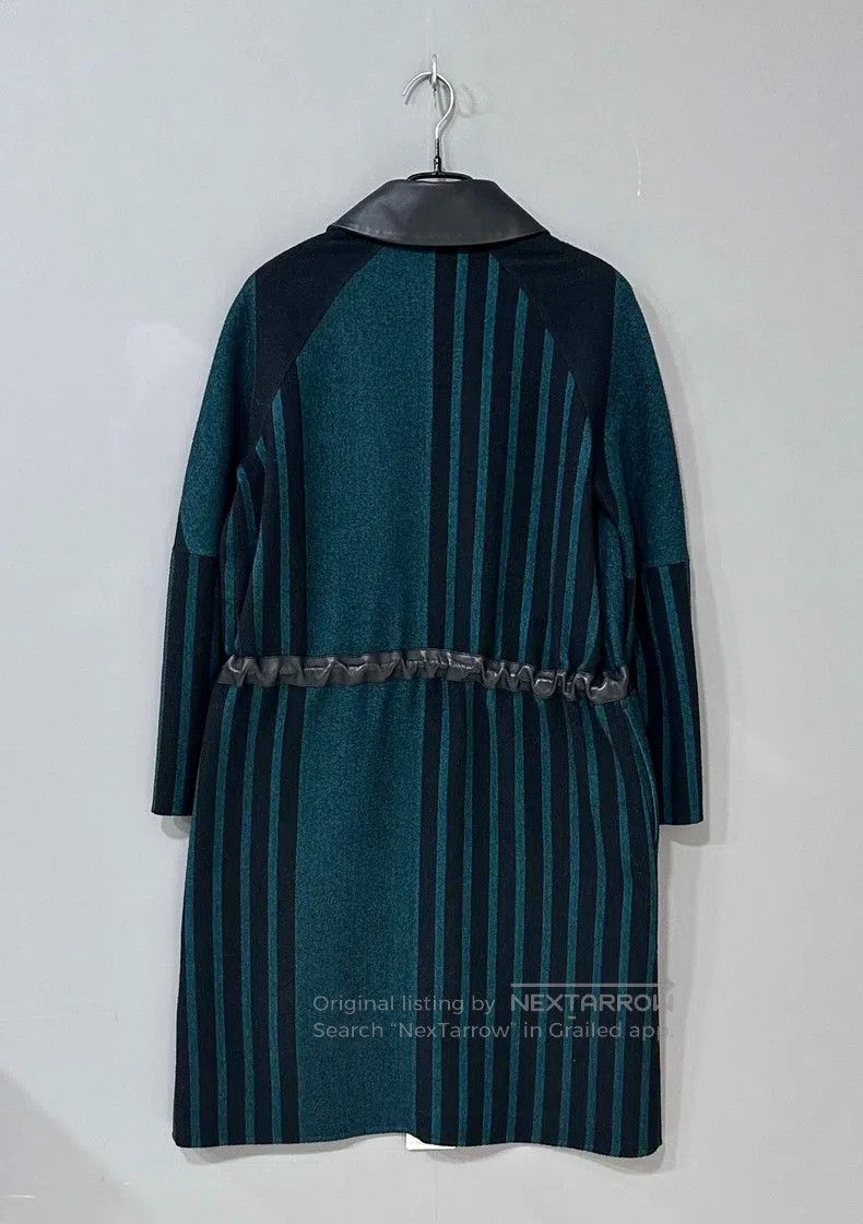 Hermes Hermes Striped Leather Cashmere Overcoat Size XXS / US 00 / IT 34 - 3 Thumbnail