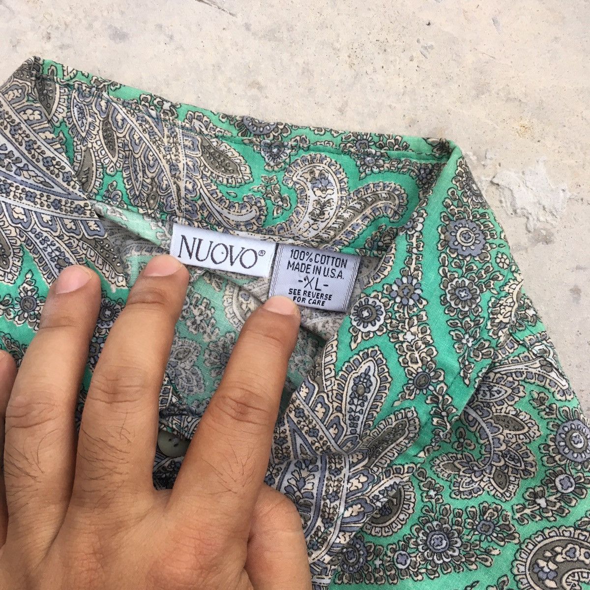 Vintage Vintage NUOVO Paisley Long Sleeve Made in USA Size US L / EU 52-54 / 3 - 8 Thumbnail