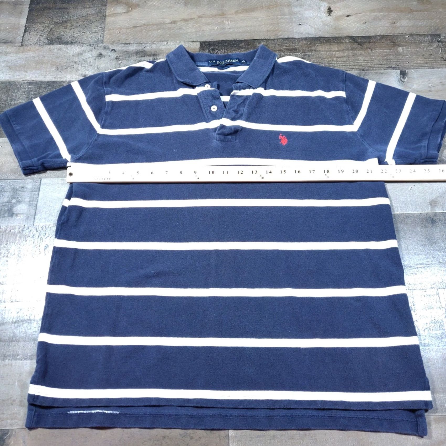 Vintage US Polo Assn. Polo Shirt Mens XL Blue Striped Short Sleeves Cotton Small Logo Size US XL / EU 56 / 4 - 4 Thumbnail