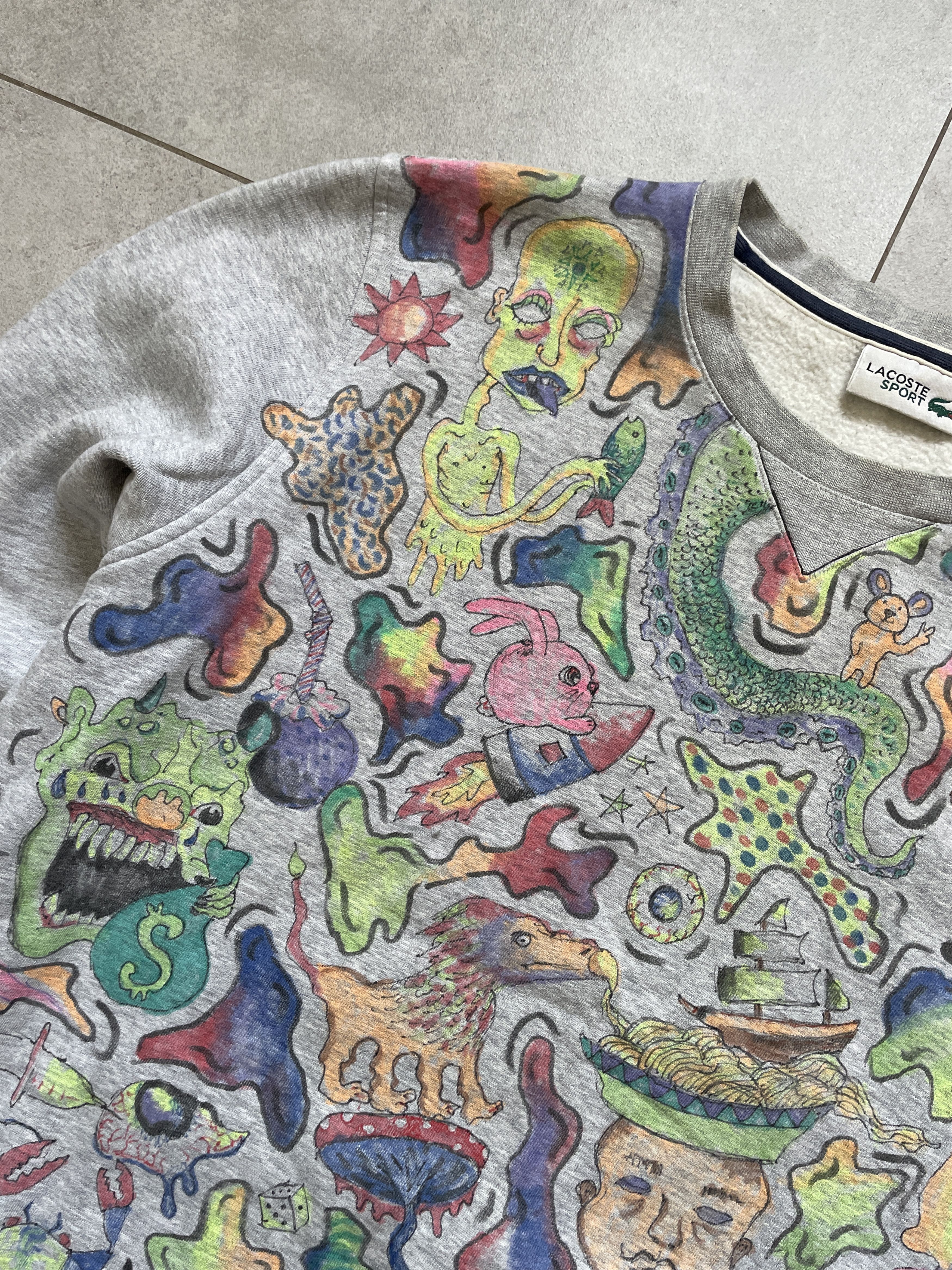 Thunderdome Y2K CUSTOM MADE ACID FOREST LSD PSYLOCIBIN GRAY CREWNECK Size US M / EU 48-50 / 2 - 3 Thumbnail
