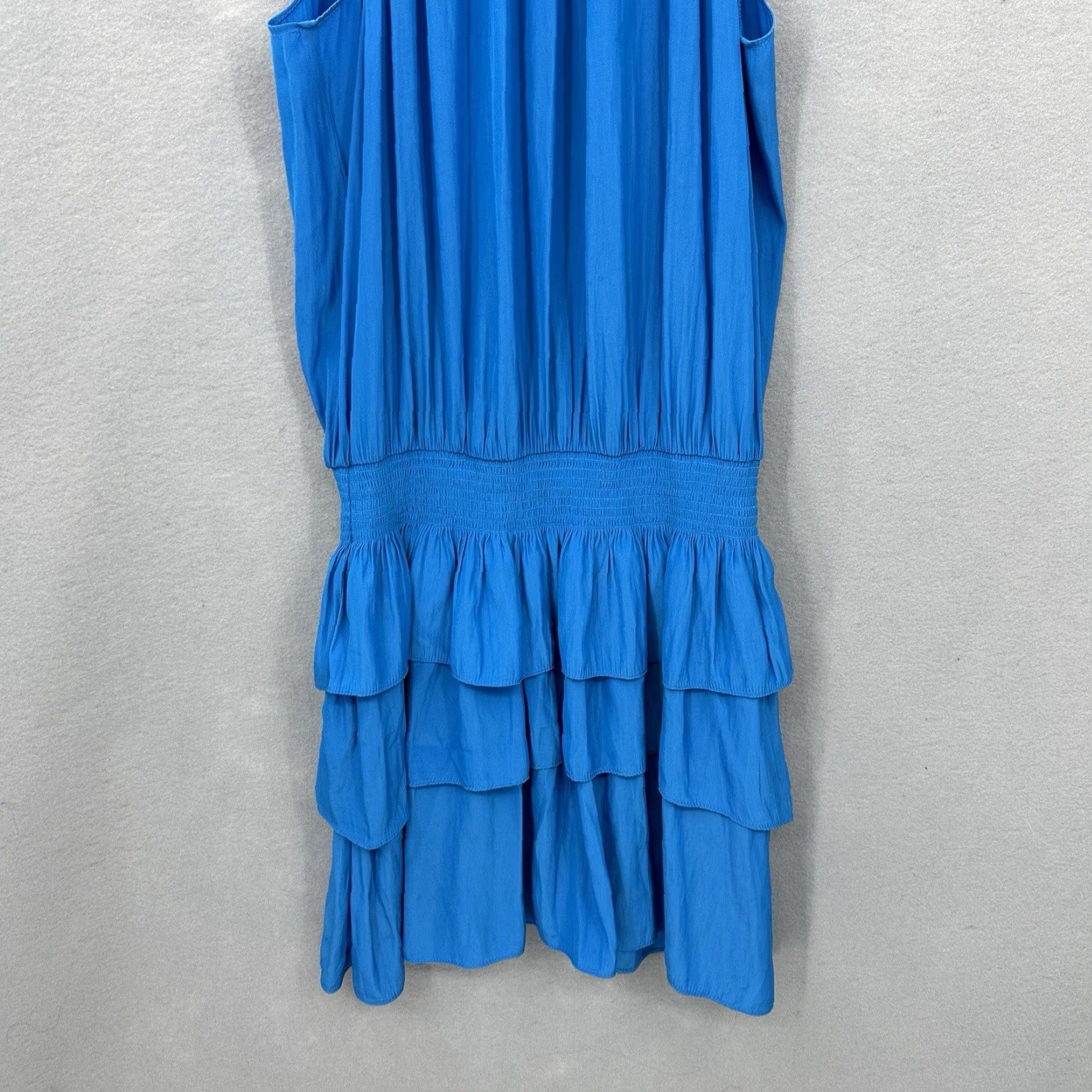 Ramy Brook Ramy Brook Mini Dress Womens M Blue Smocked Waist Tiered Quiet Luxury Preppy Size M / US 6-8 / IT 42-44 - 7 Thumbnail
