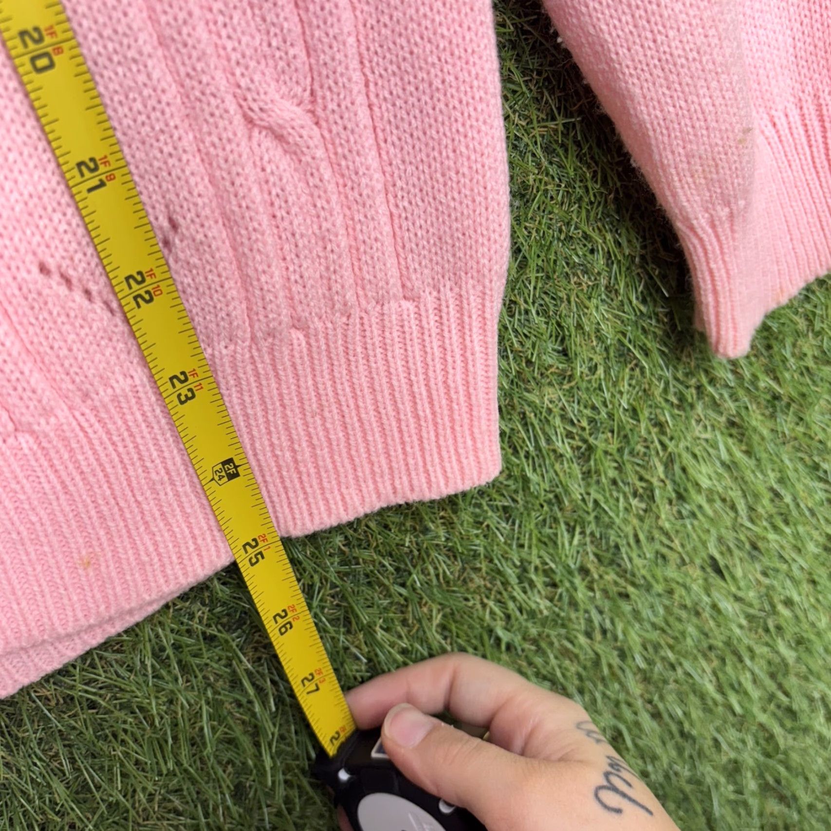 Vintage VINTAGE Miss K Pink Cable-Knit Cardigan Sweater Womens Small 80s Geometric Retro Size S / US 4 / IT 40 - 4 Thumbnail