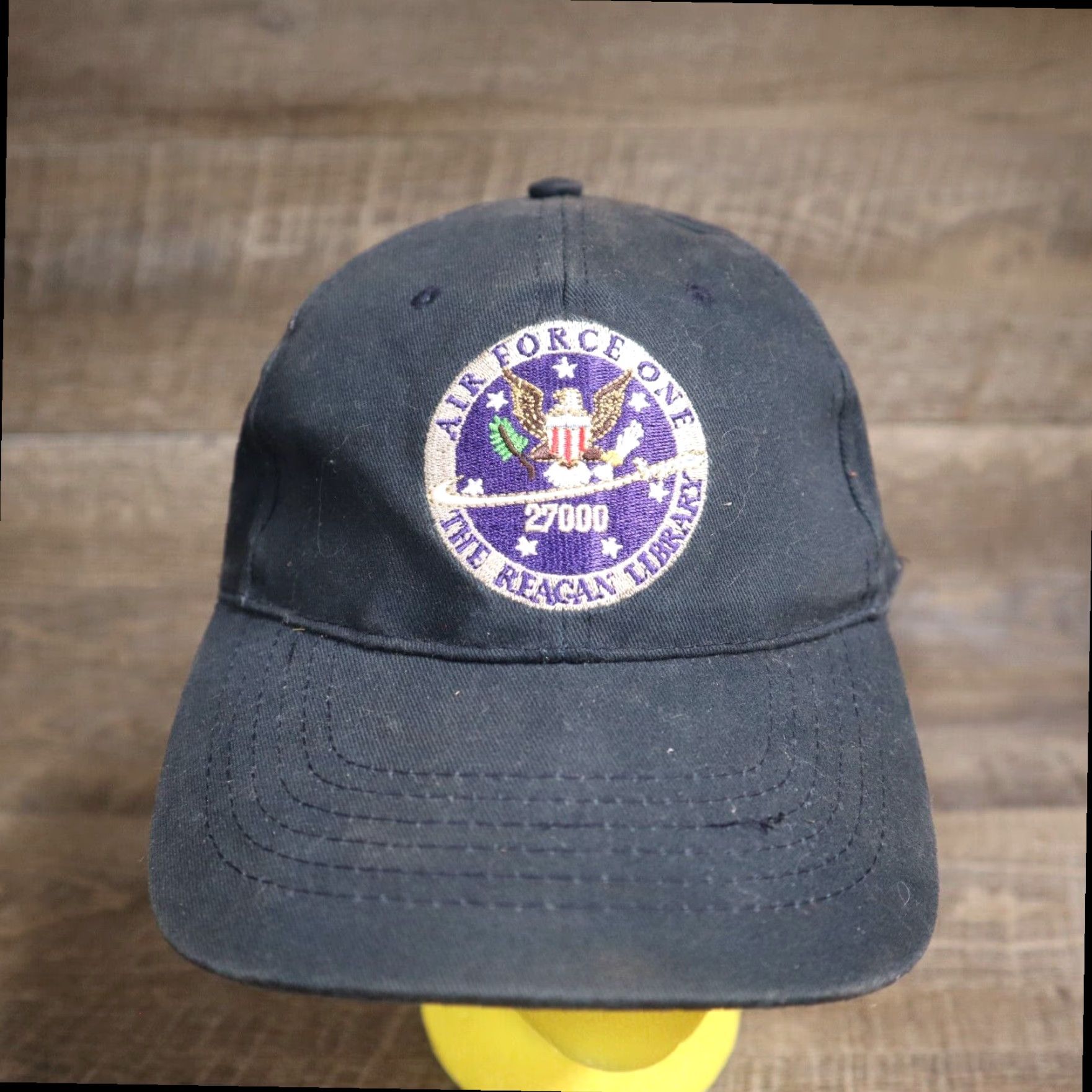 Vintage Navy Adjustable Baseball Cap Hat Adult Reagan Library Air Force One Strapback Size ONE SIZE - 2 Thumbnail