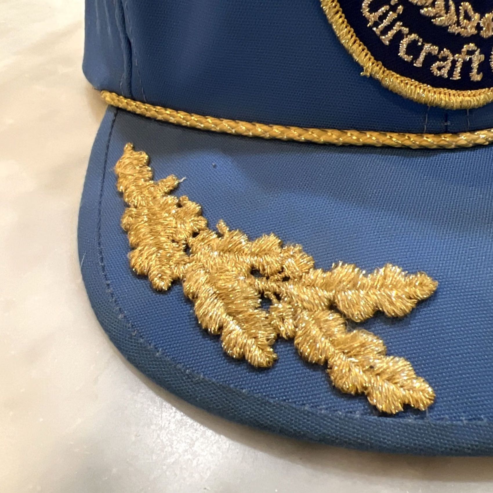 Vintage Towntalk Hat AdjustScrambled Eggs 1982 Beech Aircraft Corporation 50th Anniversary 6 Panel Adjustable Rope Men Blue Casual Baseball Cap Size ONE SIZE - 5 Thumbnail