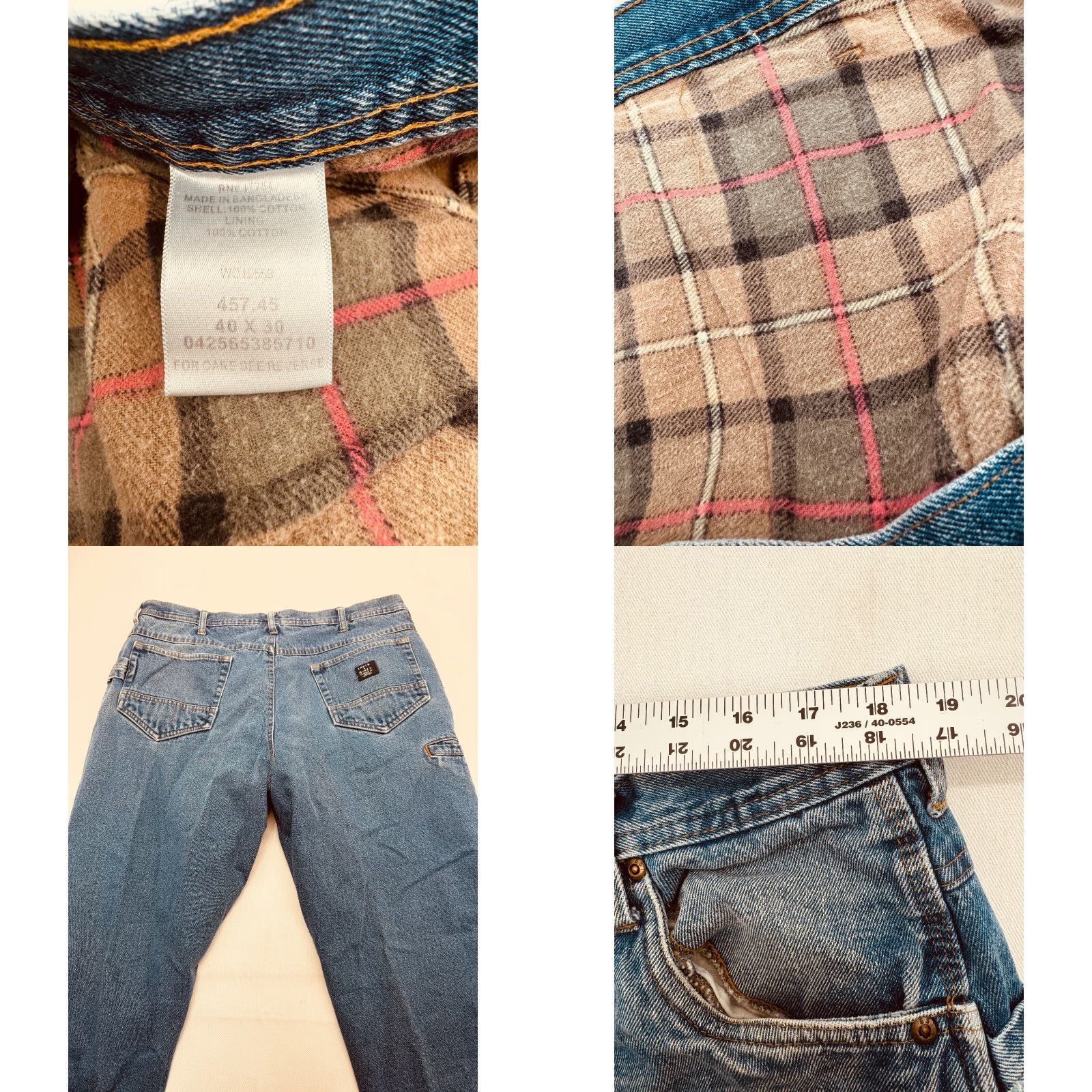 Vintage Lakin & McKey by Key Mens 40x30 Flannel Lined Carpenter Heavy Denim Jeans 2898 Size US 40 / EU 56 - 8 Thumbnail