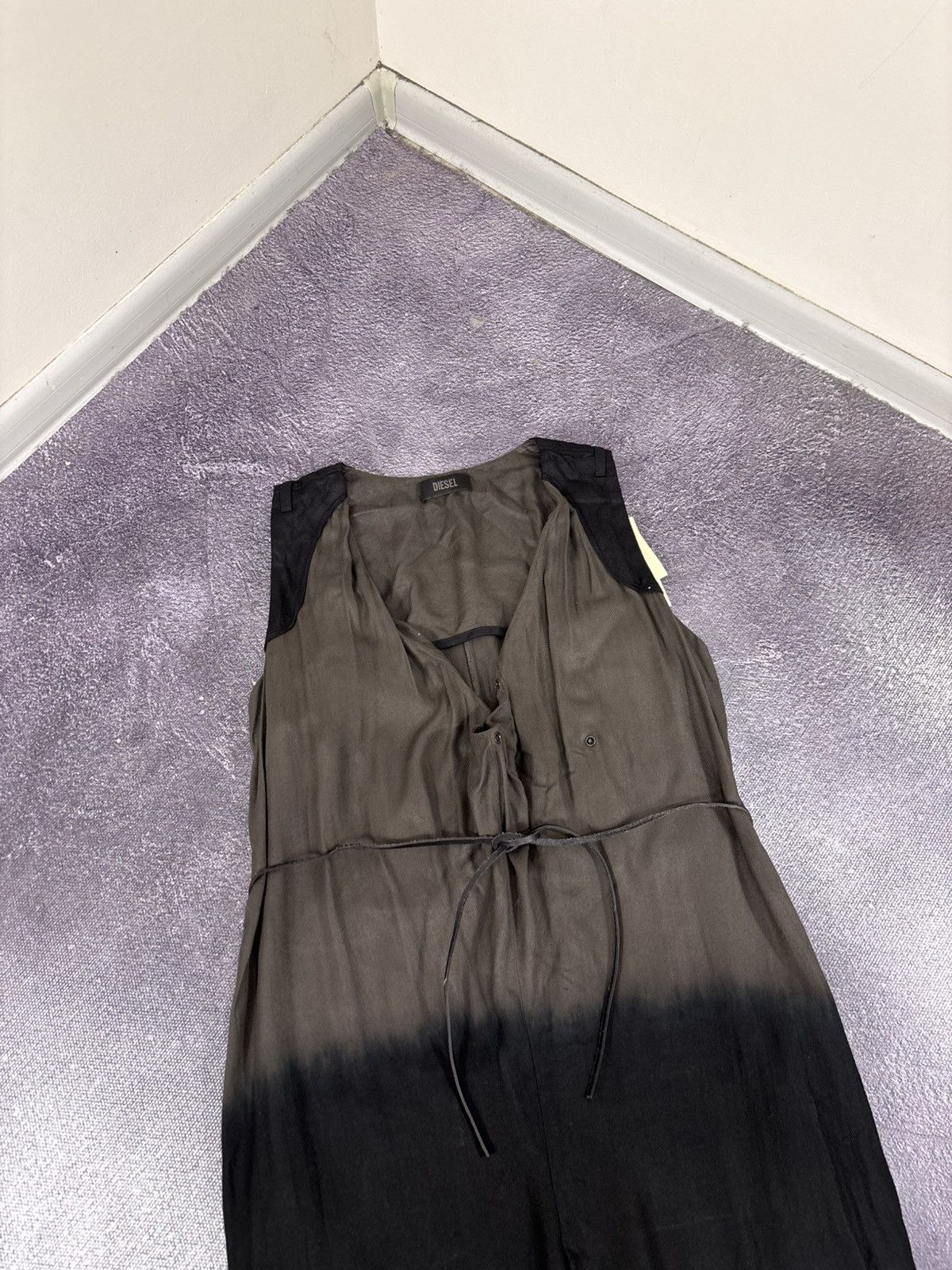 Diesel Diesel J-Mia NWT Women’s Black/Khaki Viscose Belted Jumpsuit Size 30" / US 8 / IT 44 - 5 Thumbnail