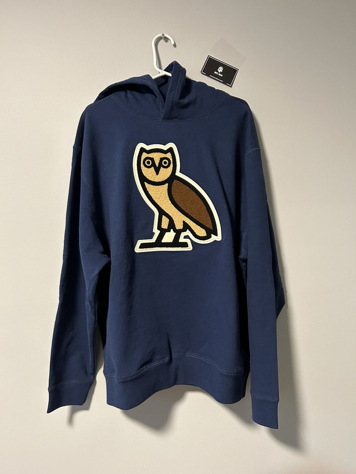 image of Octobers Very Own Ovo Chenille Bubble Owl Hoodie Navy Size Xxl, Men's