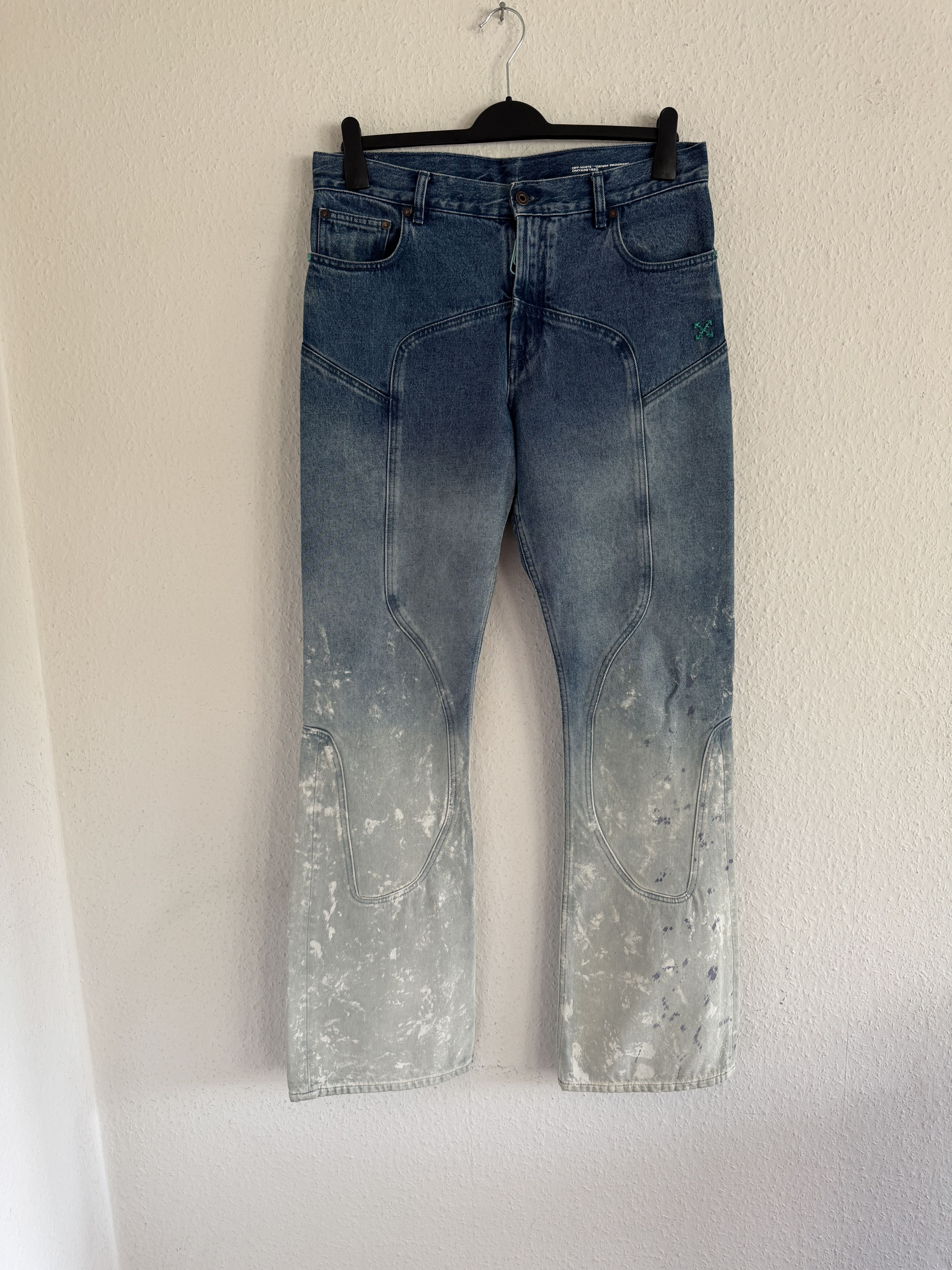 Off-White Paint-Splattered Degrade Denim Jeans Size US 34 / EU 50 - 1 Thumbnail