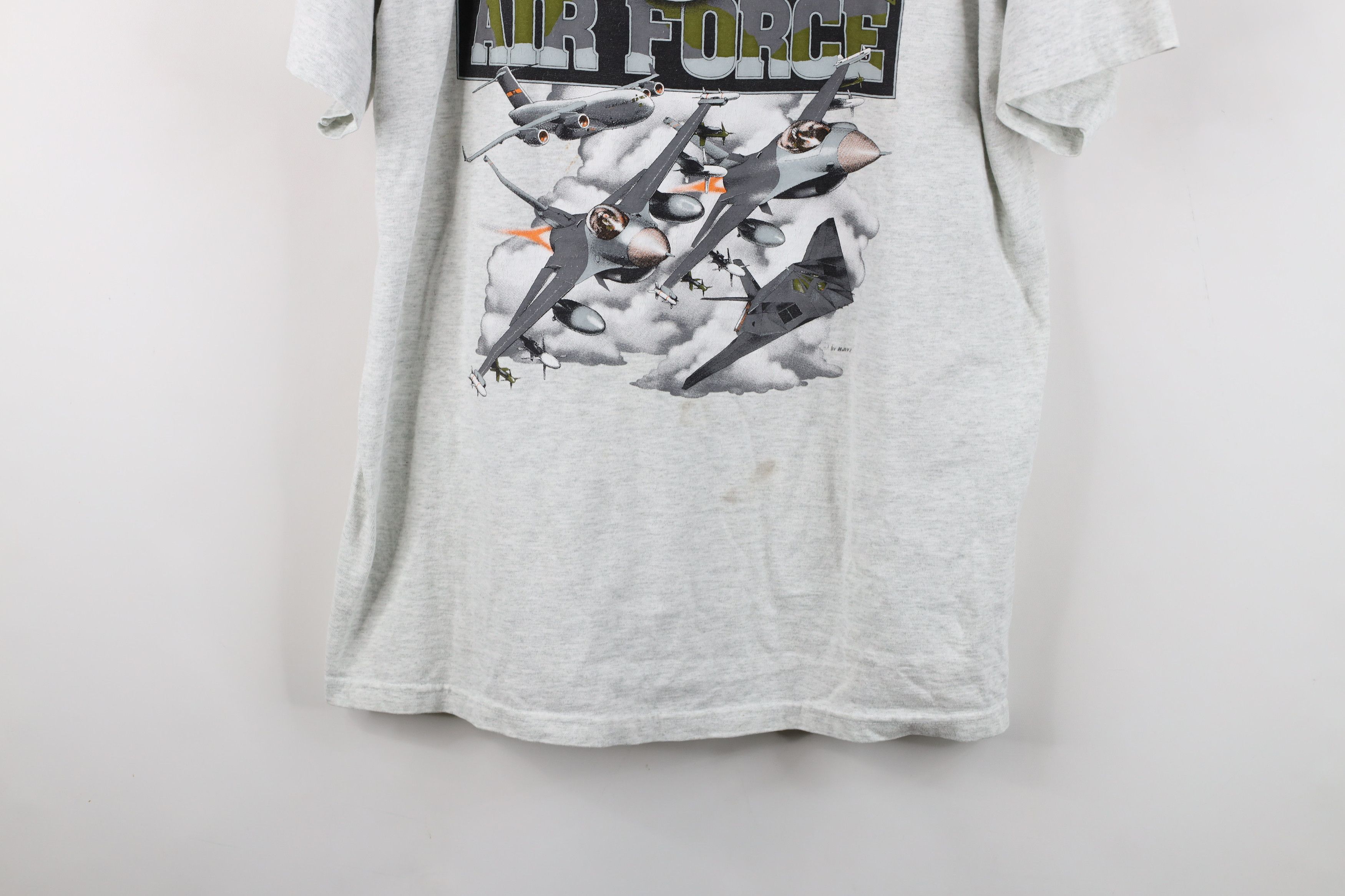 Vintage Vintage 90s United States Air Force Jet Planes T-Shirt Gray Size US XL / EU 56 / 4 - 3 Thumbnail