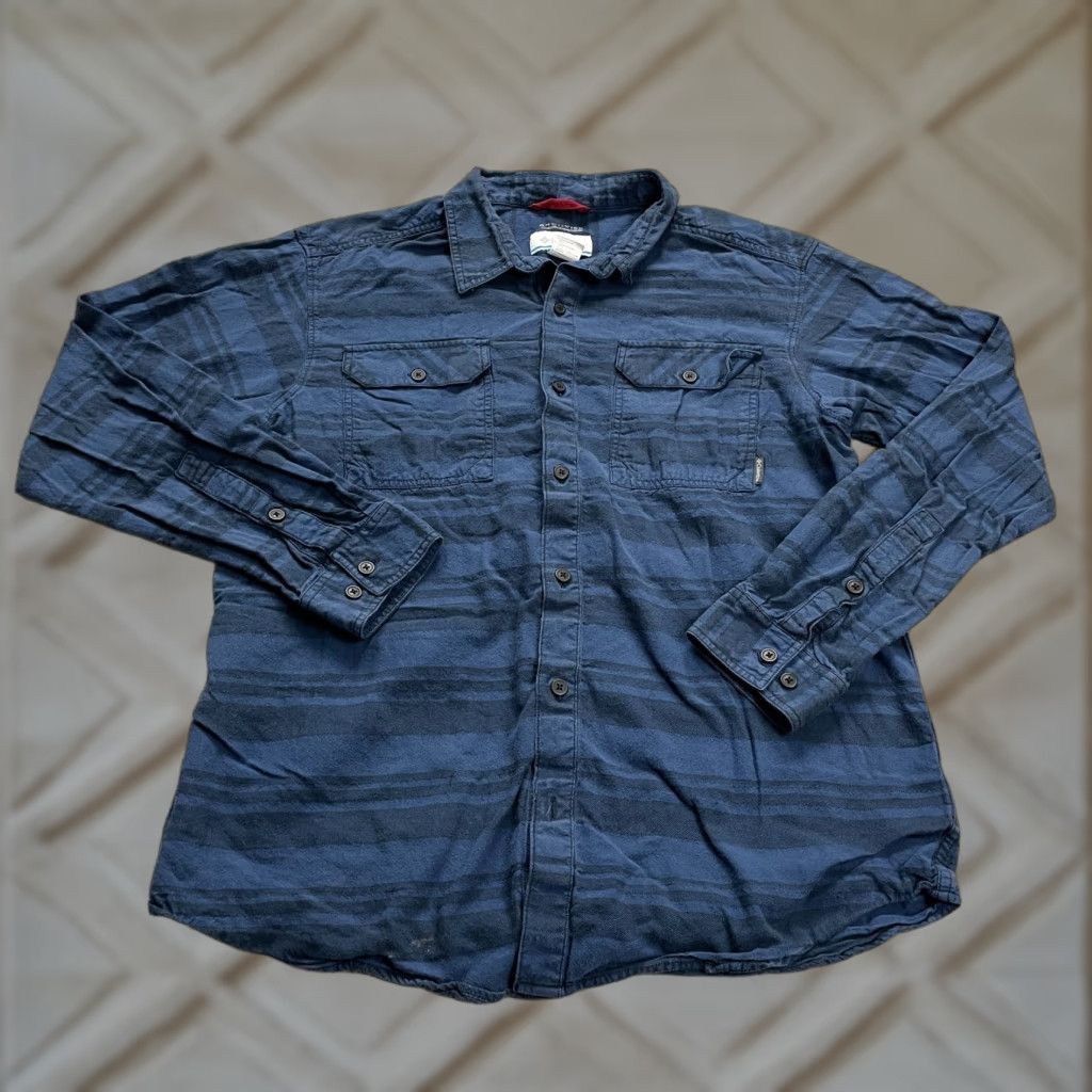 Vintage Columbia Flare Gun Omni Wick Flannel Shirt Mens L Blue Striped Cotton Casual Shirt Size US L / EU 52-54 / 3 - 1 Thumbnail