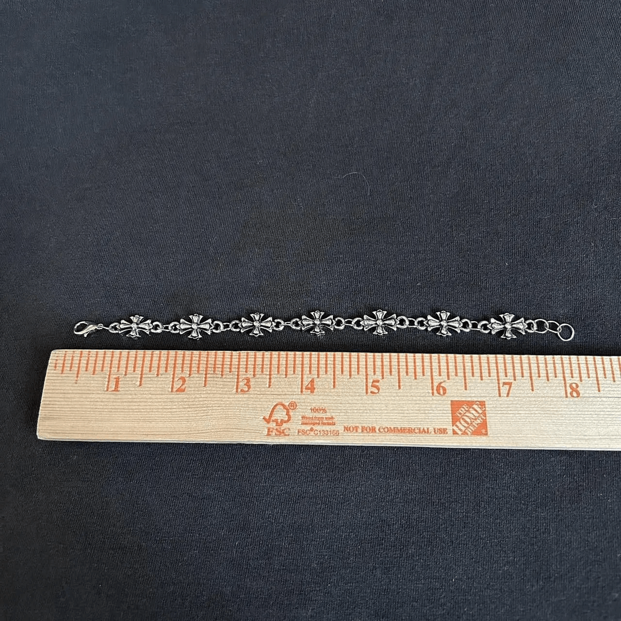Jewelry Vintage 2000s Style Silver Cross Hip Hop Punk Bracelet Size ONE SIZE - 3 Thumbnail