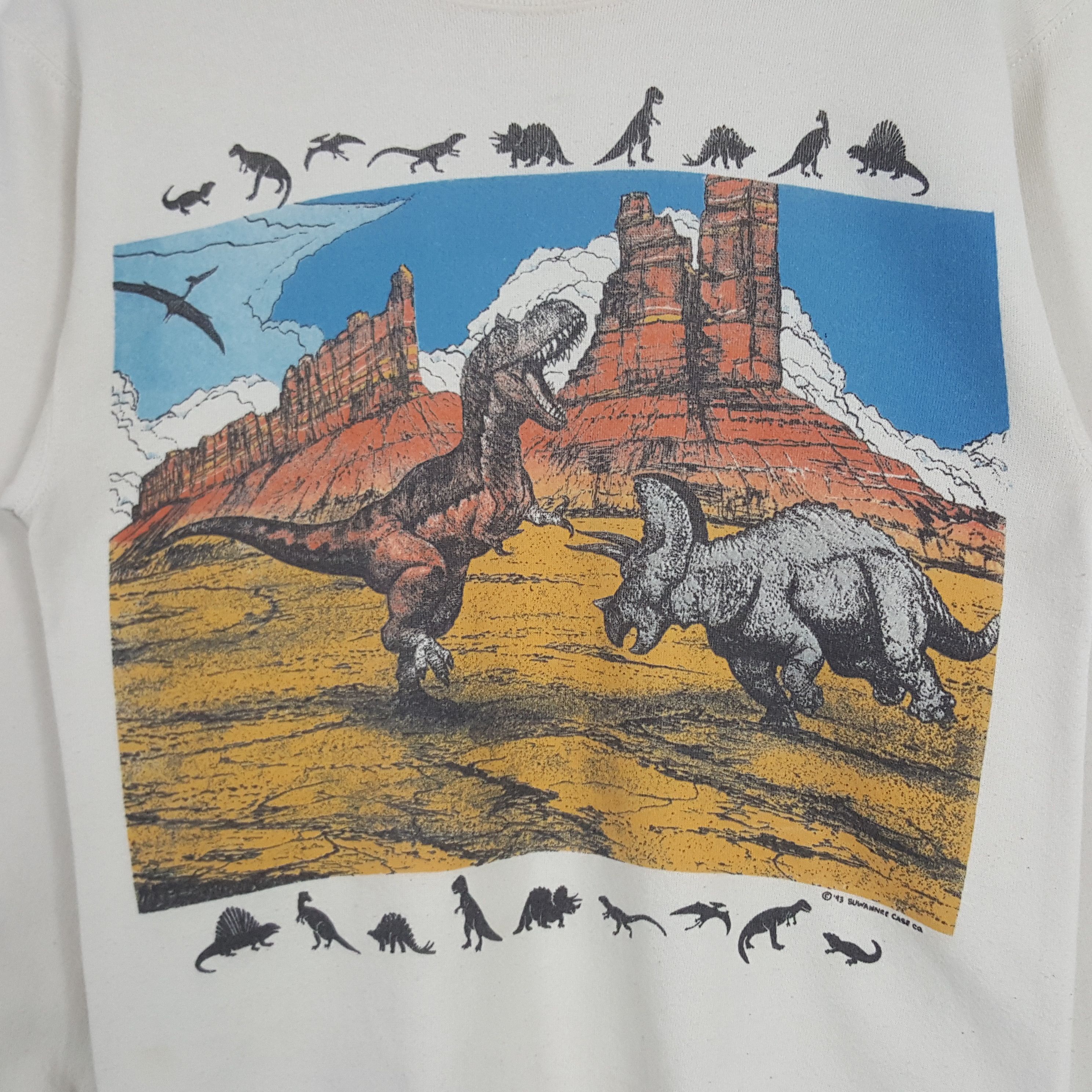 Jerzees × Vintage Vintage Dinasour Nature Art 90's Sweatshirt Size US XS / EU 42 / 0 - 2 Thumbnail