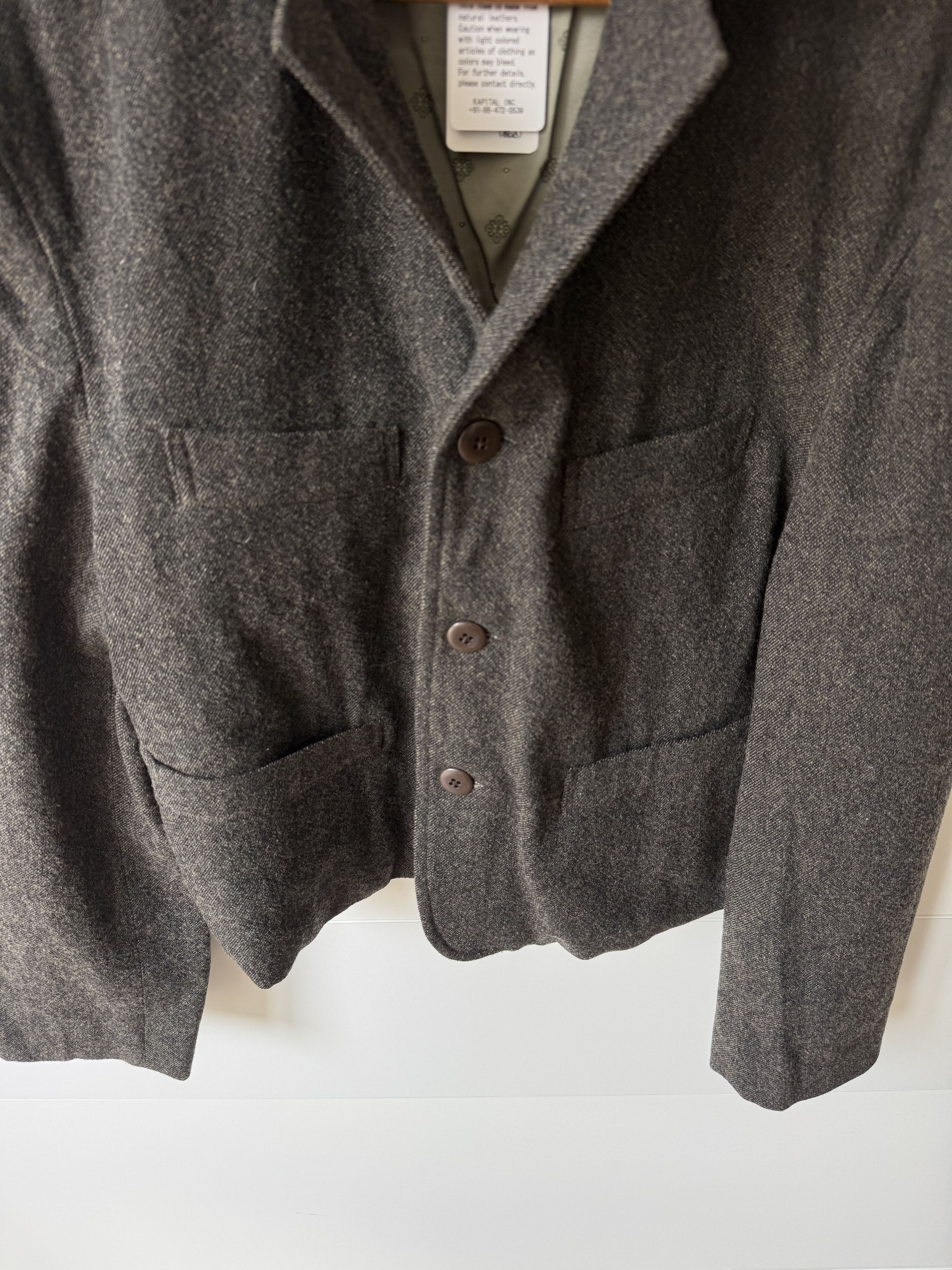 Kapital [3] Twill Aged Wool Baba Sawyer Jacket in Charcoal Size US L / EU 52-54 / 3 - 4 Thumbnail