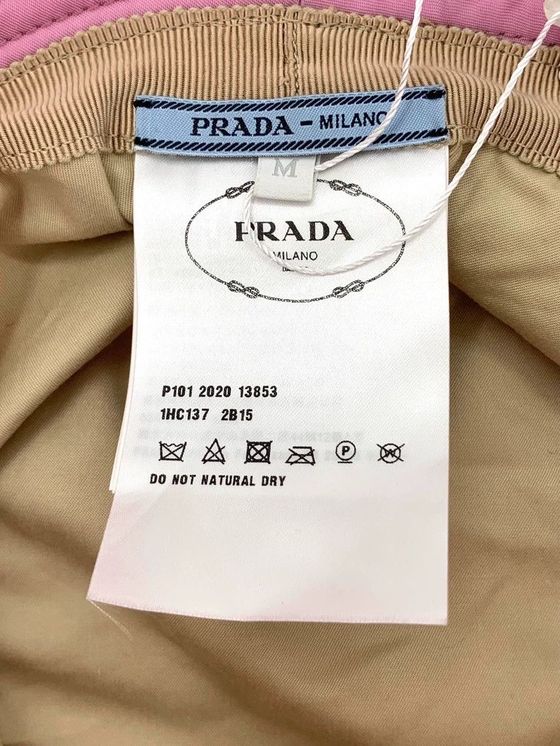 Prada Prada Size M Pink logo triangle fisherman hat sunshade hat Size ONE SIZE - 7 Thumbnail