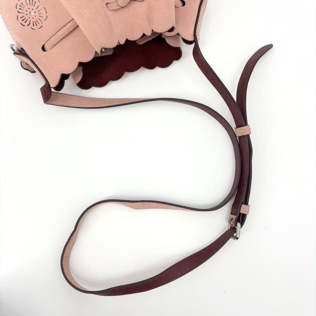 Coach Y2K Tea Rose Coach Suede Bucket Mini Bag Blush Size ONE SIZE - 19 Thumbnail