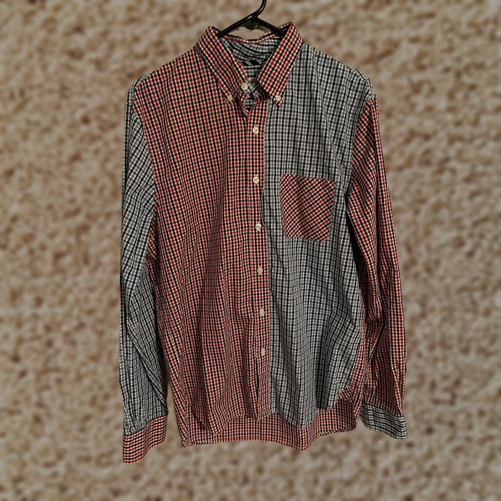 Brooks Brothers Brooks Brothers Color Block Red Blue Gingham Plaid Button Up Shirt Mens Large Size US L / EU 52-54 / 3 - 1 Thumbnail
