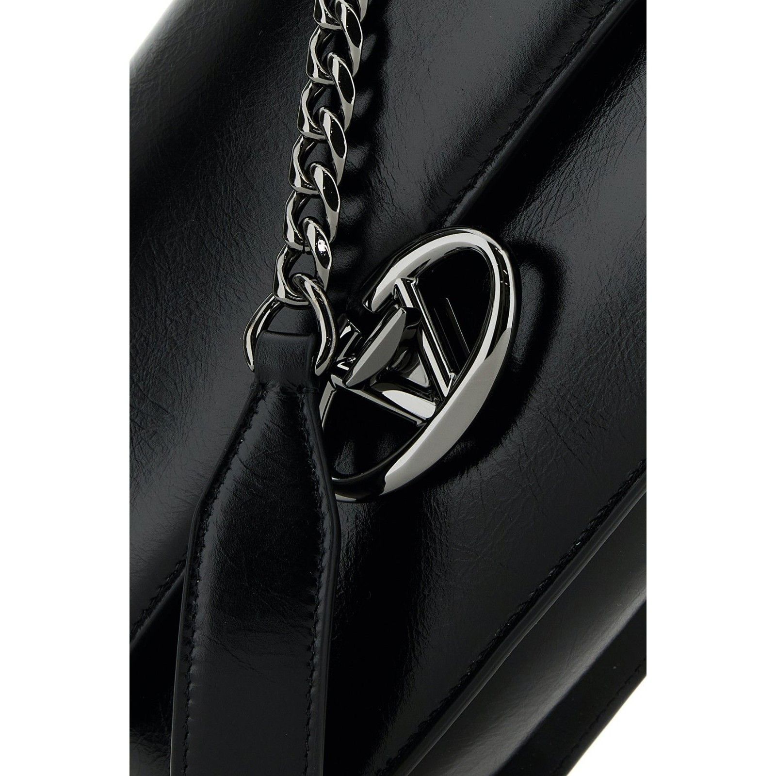 Valentino VALENTINO GARAVANI Small Black Shiny Leather Shoulder Bag Ne Size ONE SIZE - 4 Thumbnail
