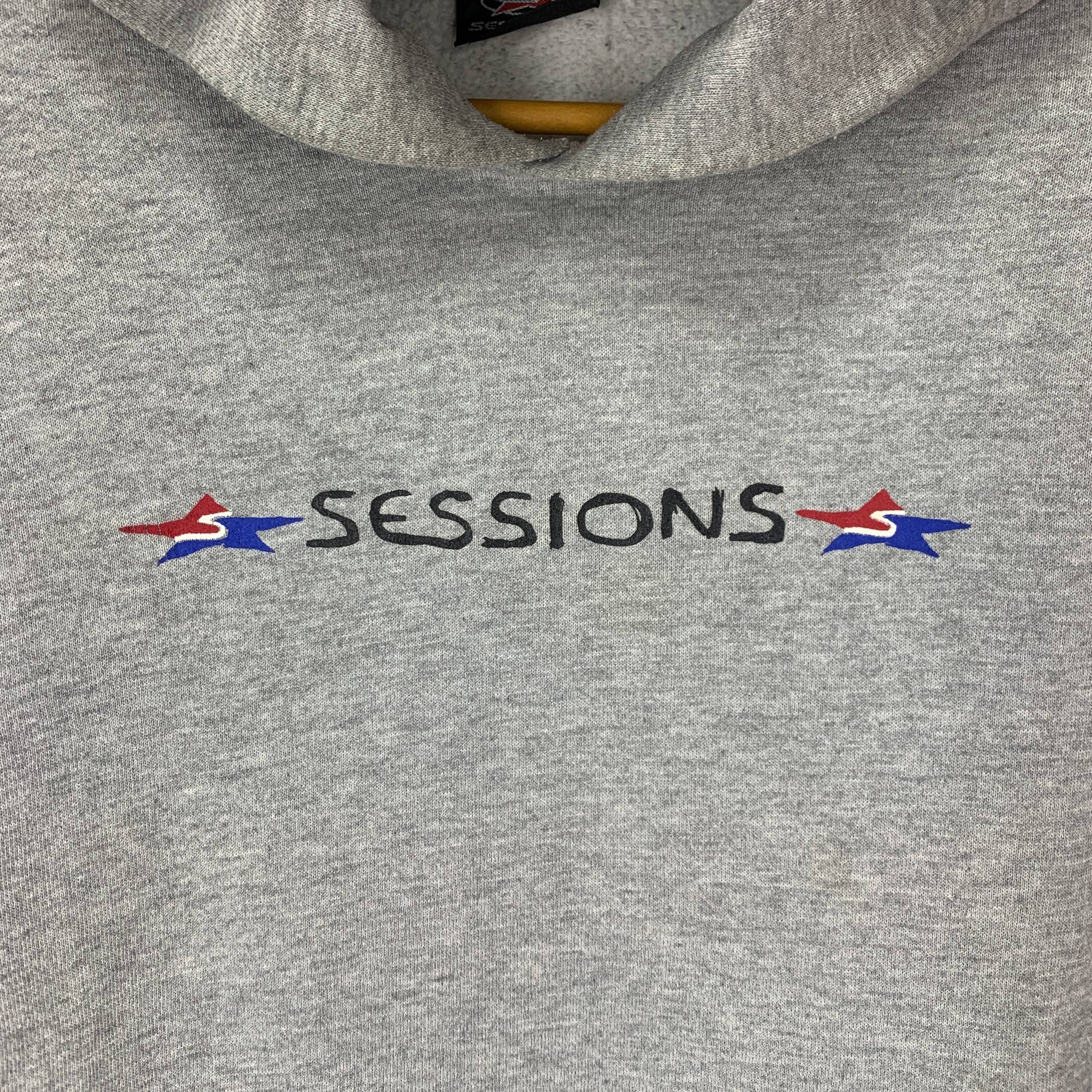 Sessions 90s Vintage SESSIONS Snowboarding Hoodie Pullover #2568/U Size US M / EU 48-50 / 2 - 3 Thumbnail