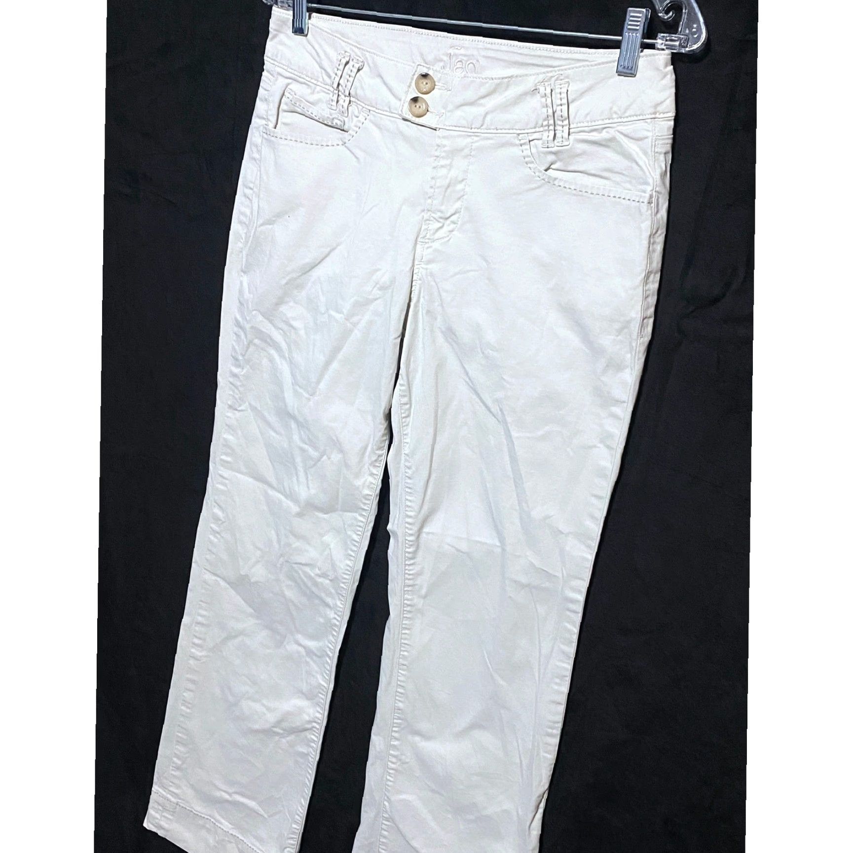 AG Jeans VINTAGE Jag Jeans Chino Pants Womens 8 Khakis Stretch Straight Leg Flap Button Pockets Cream 8 Womens Jeans Pants Size 30" / US 8 / IT 44 - 5 Thumbnail