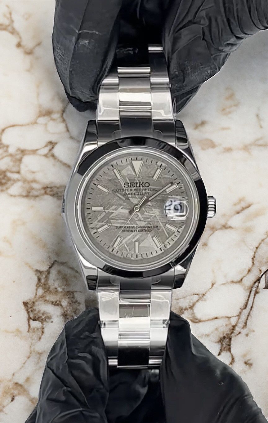 Seiko Seiko Mod Datejust Meteorite Dial 39mm Steel Automatic Watch ...