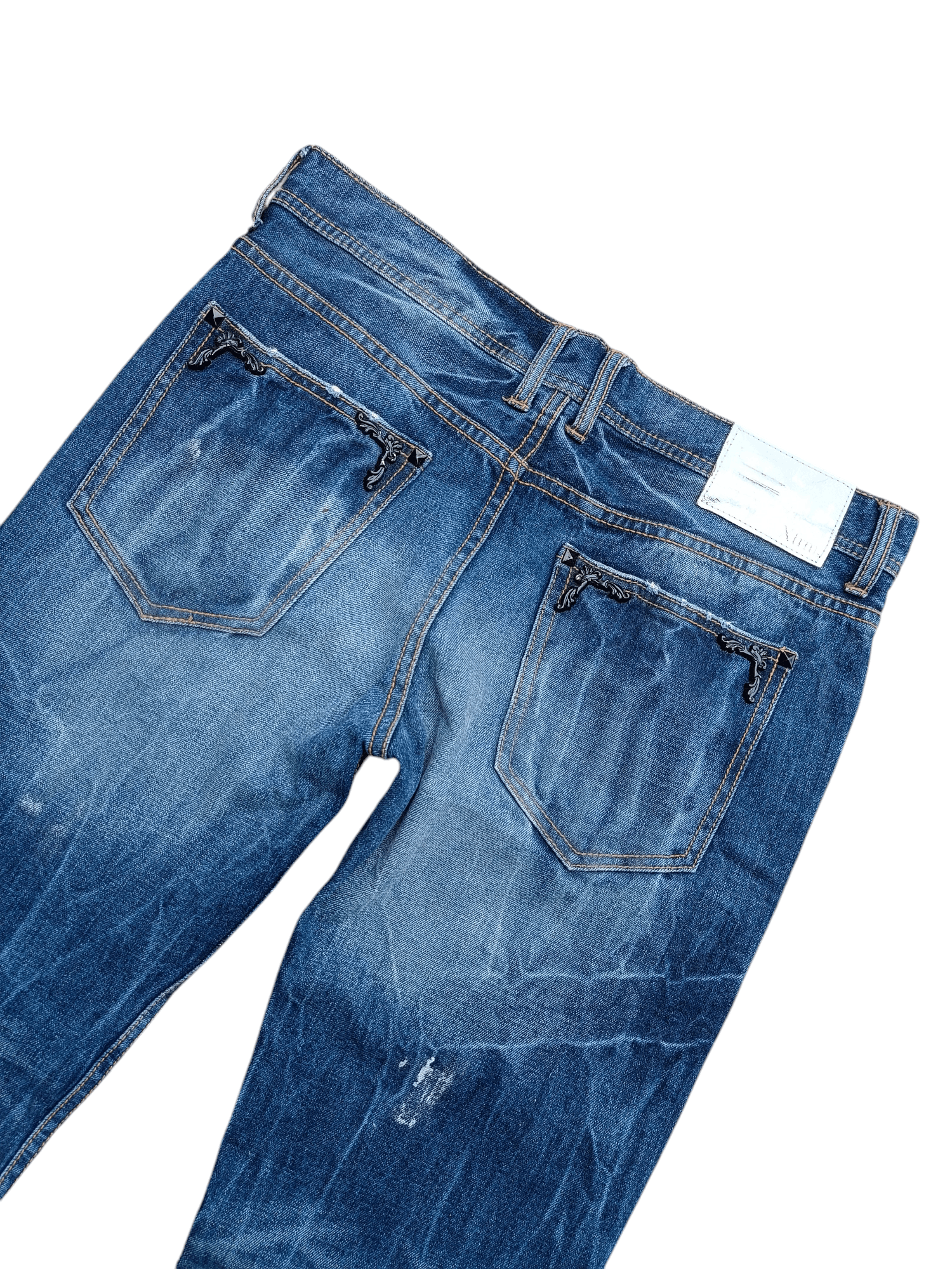 If Six Was Nine × Japanese Brand × Le Grande Bleu (L.G.B.) Vintage Japanese Brand Xfrm Stud Flared Rare Design Jeans Size US 35 - 5 Thumbnail