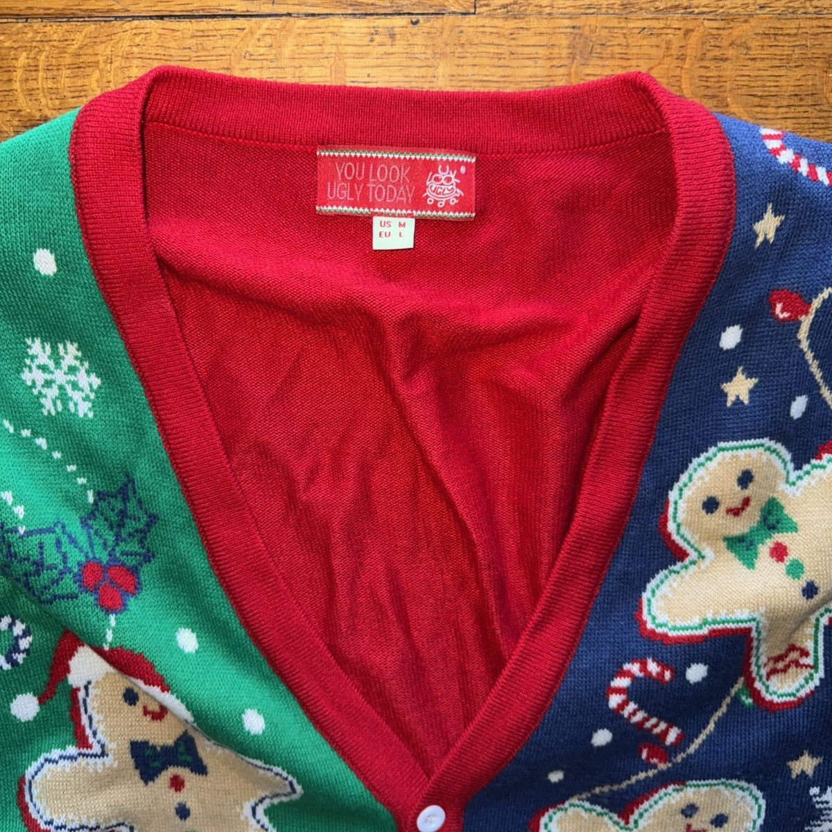 Vintage Gingerbread holiday cardigan long sleeve button up Size M / US 6-8 / IT 42-44 - 4 Thumbnail