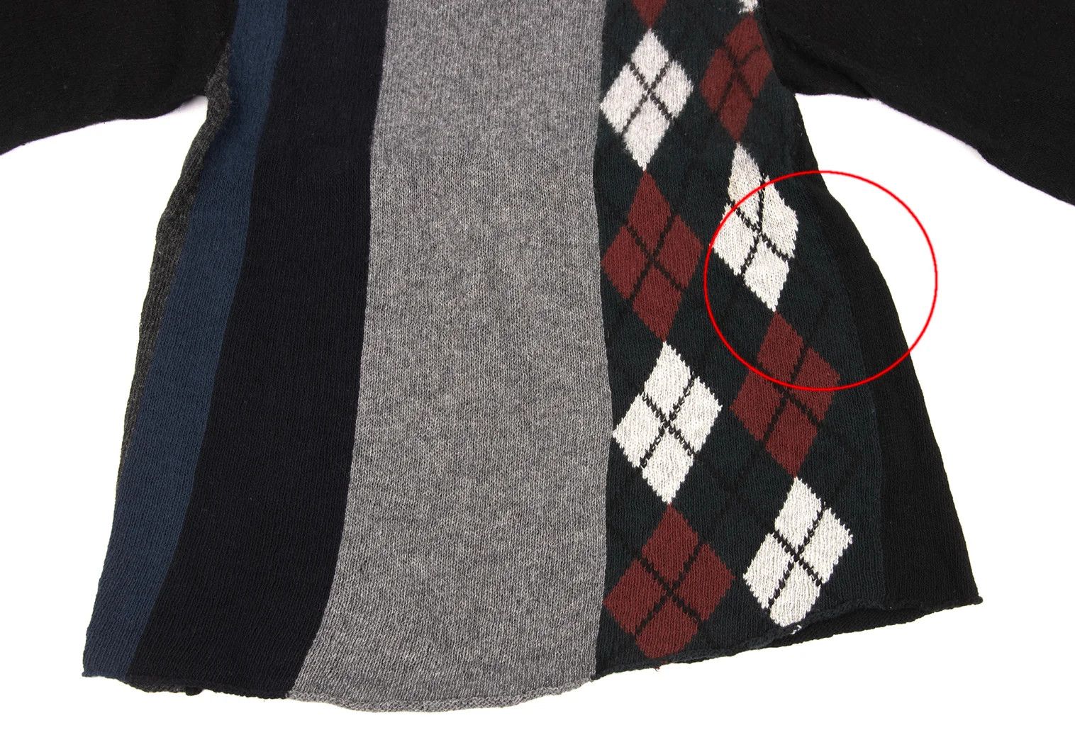 Comme des Garcons Homme Plus Argyle Knit Sweater in Black and Dark Green, Size M Size US M / EU 48-50 / 2 - 6 Thumbnail