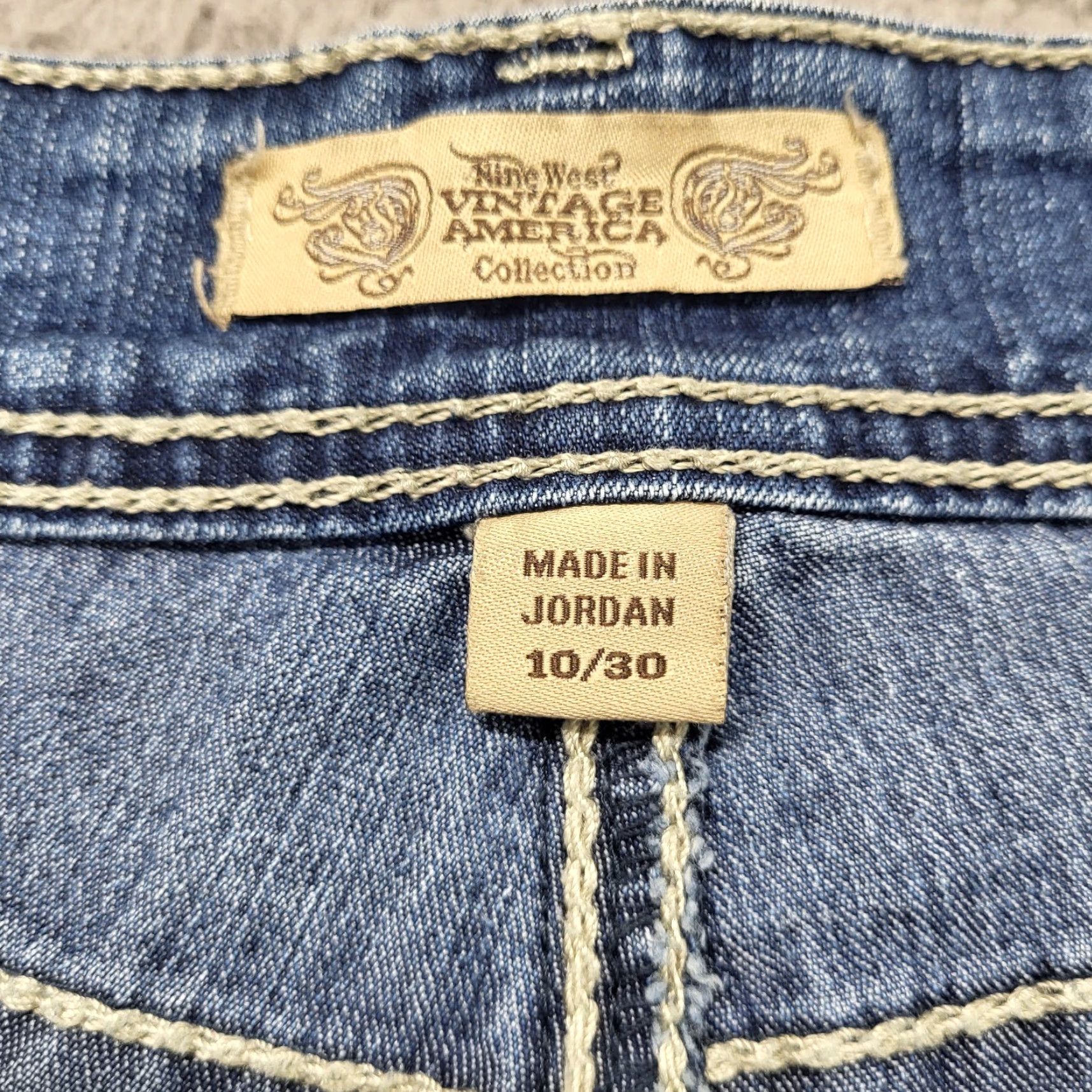 Vintage Nine West Vintage America Capri Women's Size 10/30 Blue Denim Stretch Jeans Size 32" / US 10 / IT 46 - 5 Thumbnail