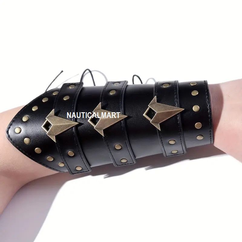 Other Medieval Knight Faux Leather Arm Guards Size ONE SIZE - 2 Thumbnail