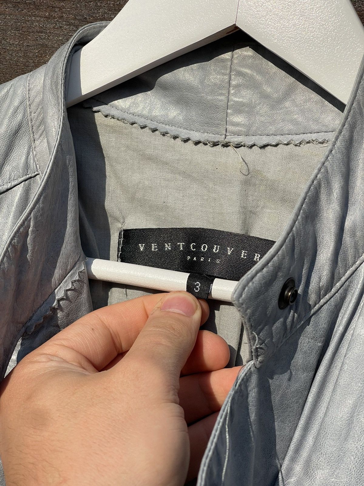 Designer Ventcouvert Paris Blue Leather Biker Jacket Size L / US 10 / IT 46 - 6 Thumbnail