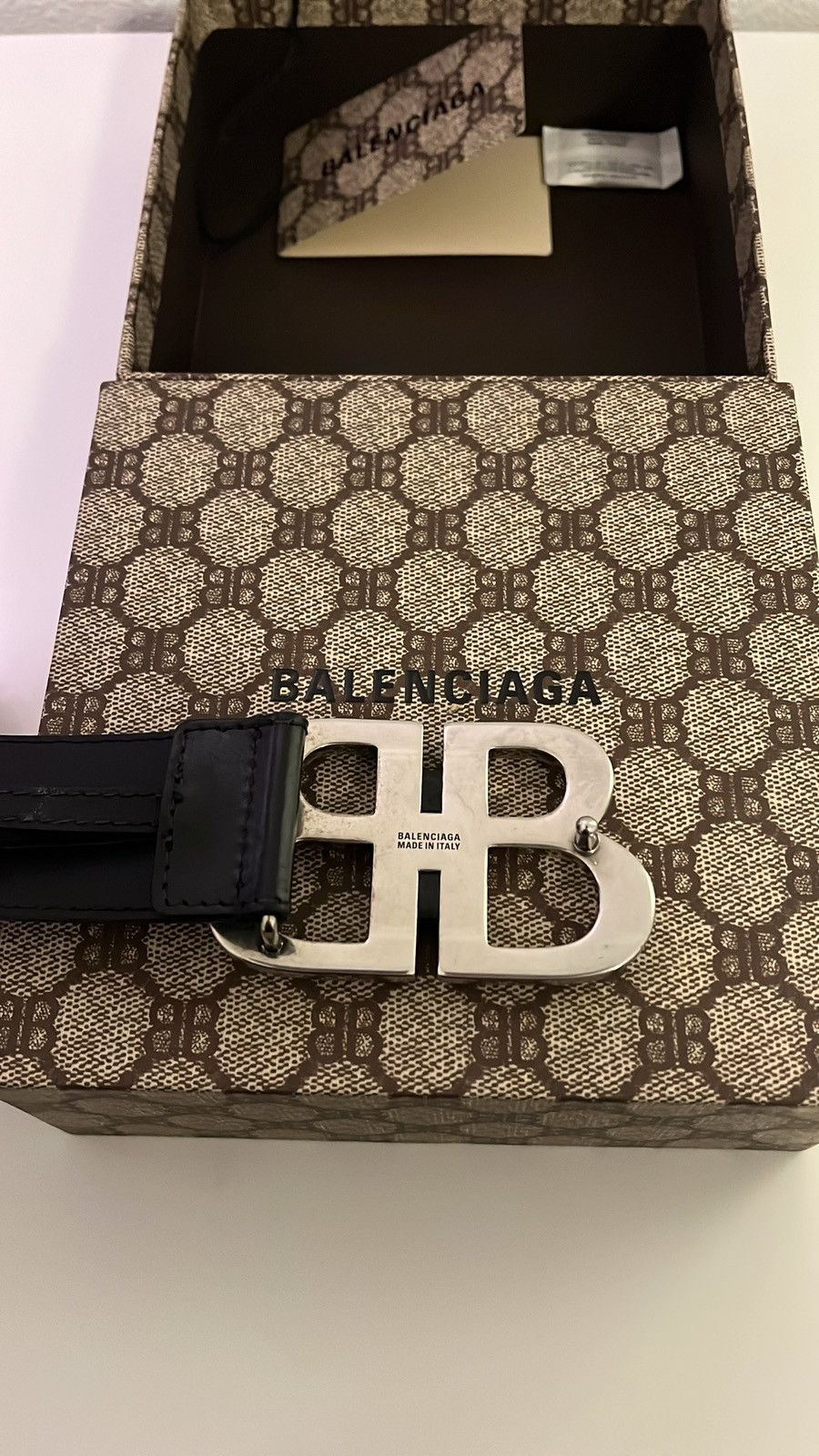 Balenciaga × Gucci Balenciaga X Gucci BB logo Belt Size ONE SIZE - 3 Thumbnail