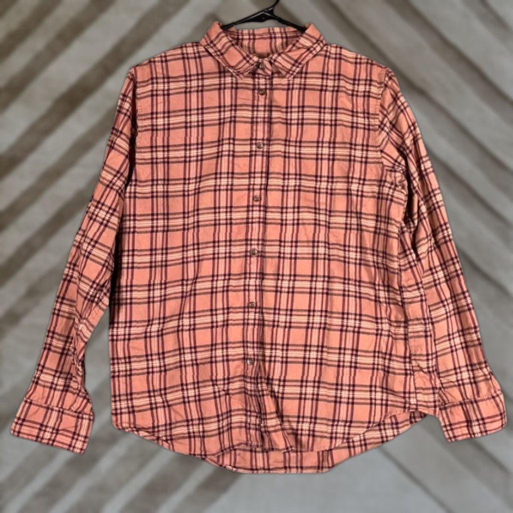 Uniqlo VINTAGE Uniqlo Womens Shirt Brown Plaid Flannel Button-Up Long Sleeve 100% Cotton Small Size S / US 4 / IT 40 - 1 Thumbnail