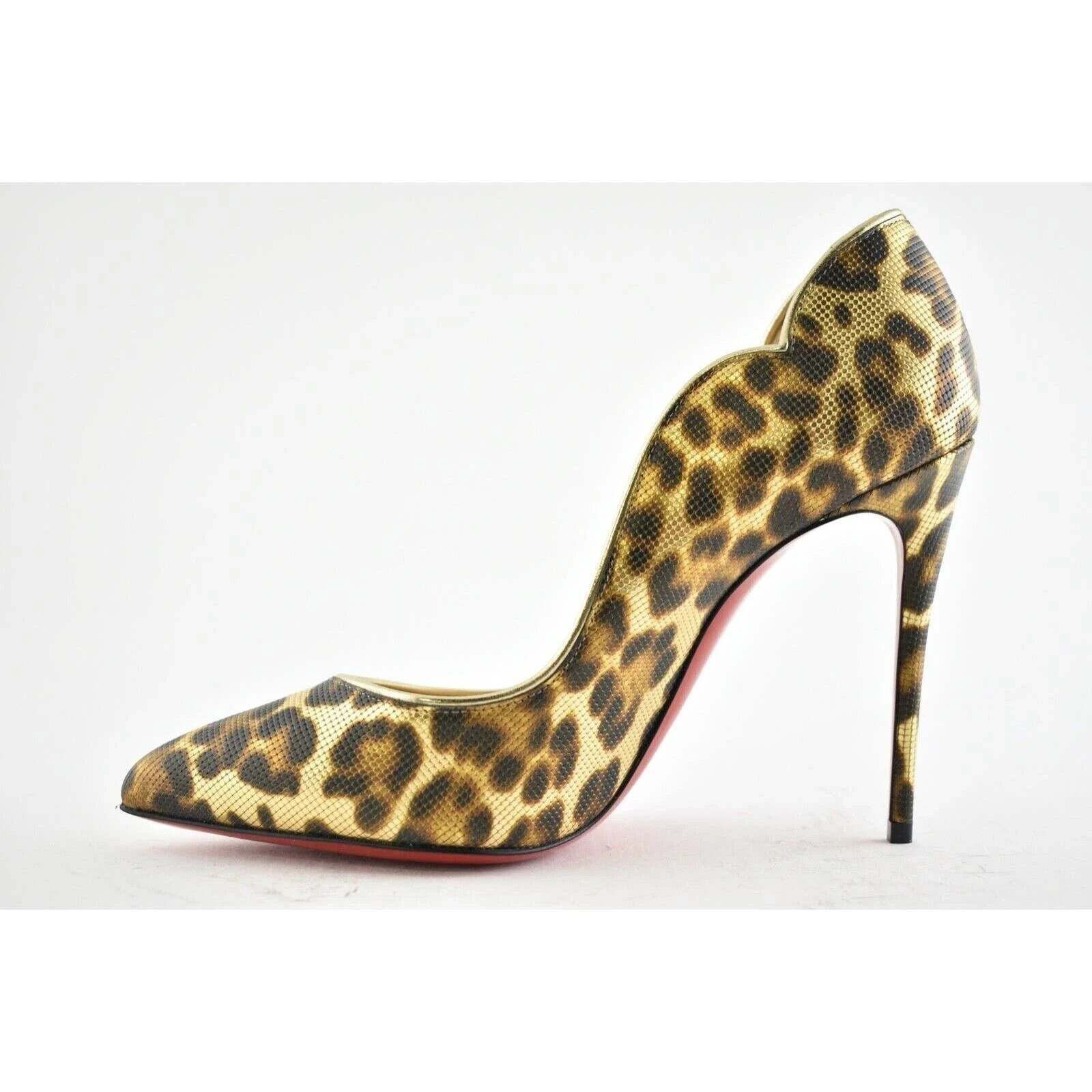 Christian Louboutin Christian Louboutin Hot Chick 100 Black Brown Gold Leopard Size US 7 / IT 37 - 9 Thumbnail
