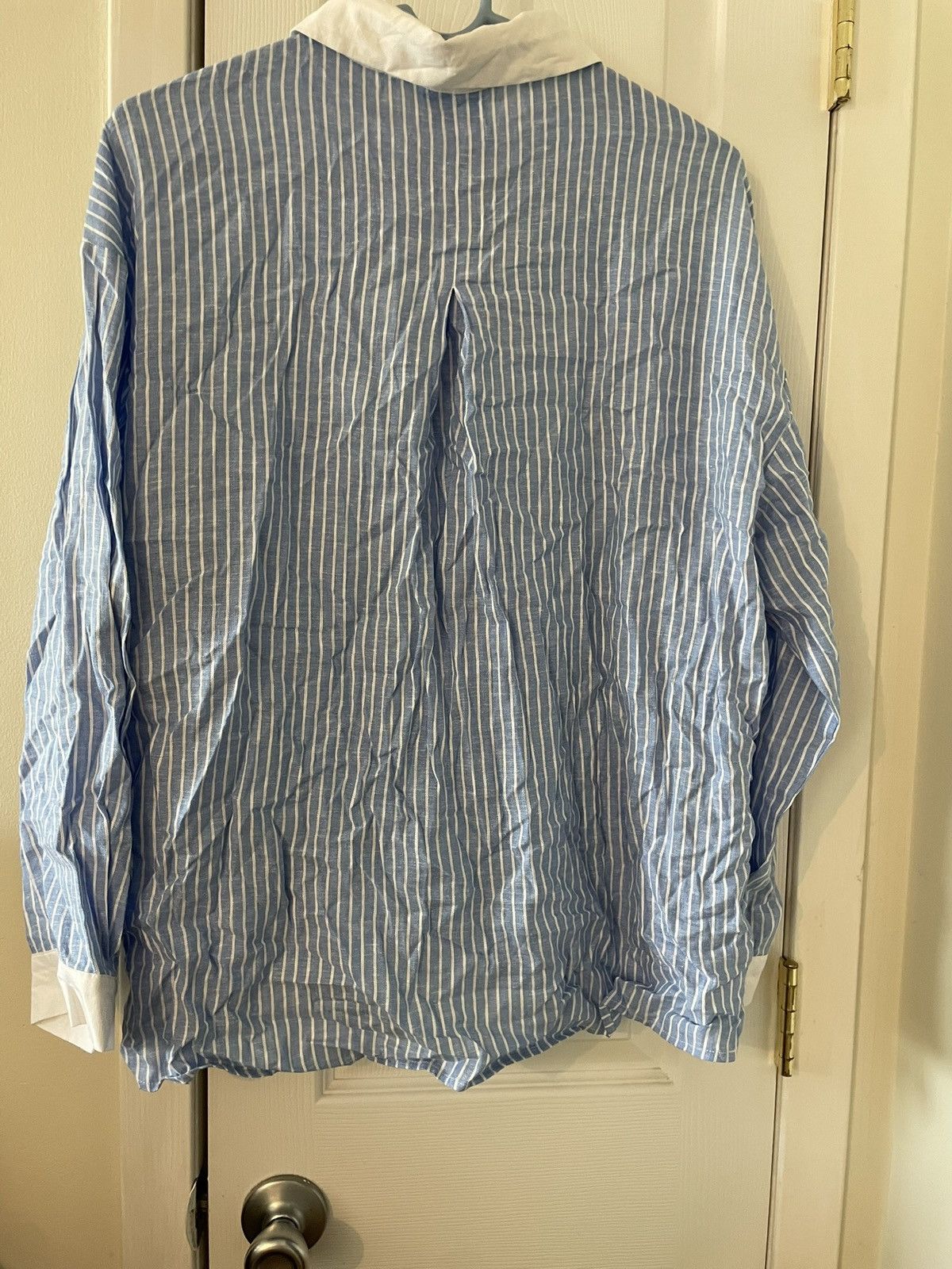 Zara Zara Blue & White Pinstripe Button Up Blouse SZ M NWT Size M / US 6-8 / IT 42-44 - 5 Thumbnail