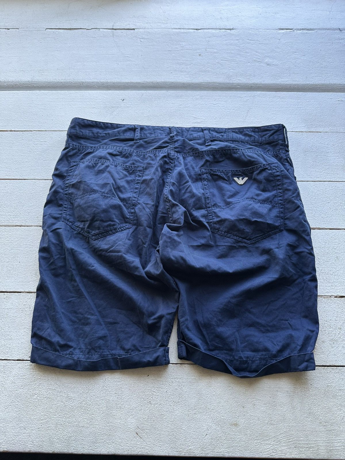 Armani VNTG 🚨 Y2K ARMANI JEANS shorts Streetwear blue LUXURY MEN Size US 36 / EU 52 - 1 Thumbnail