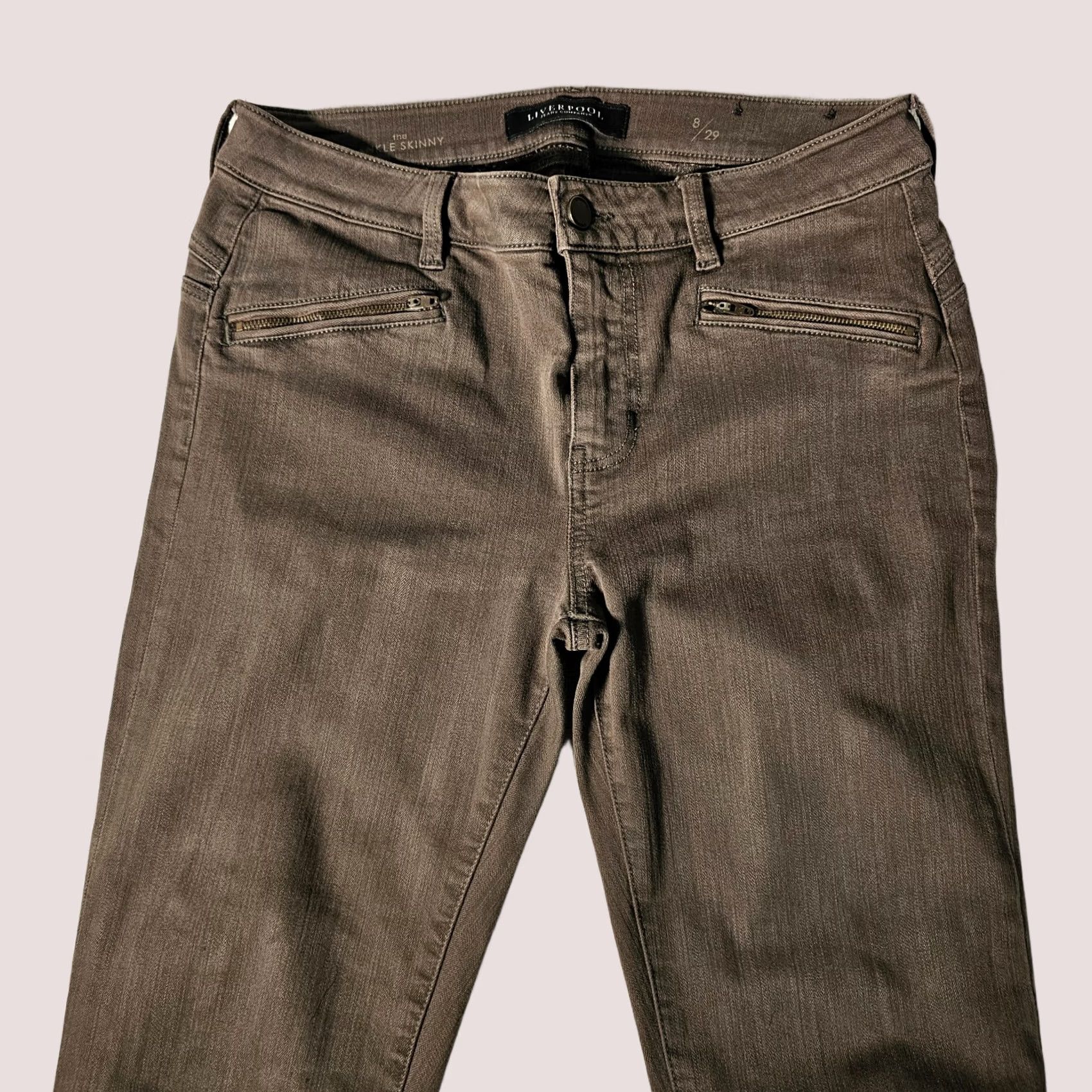 Olive Liverpool Jeans Ankle Denim Jeans Size 8 Cypress Dark Olive Zip Leg Women Size 30" / US 8 / IT 44 - 1 Thumbnail